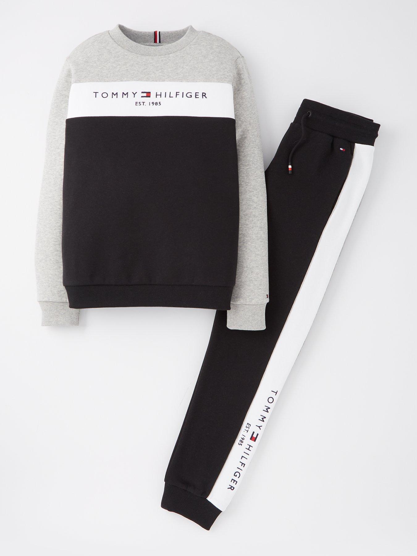 tommy-hilfiger-boys-colourblock-sweat-jogger-set-grey