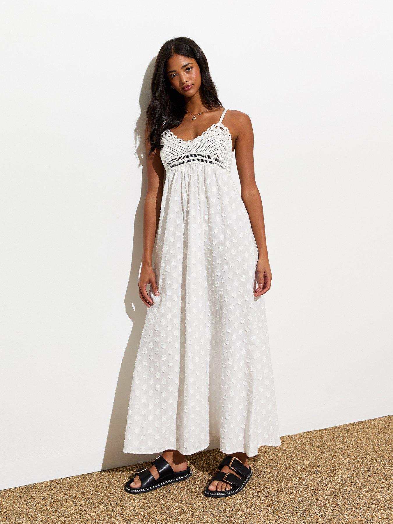 new-look-off-white-cotton-crochet-strappy-midi-dress