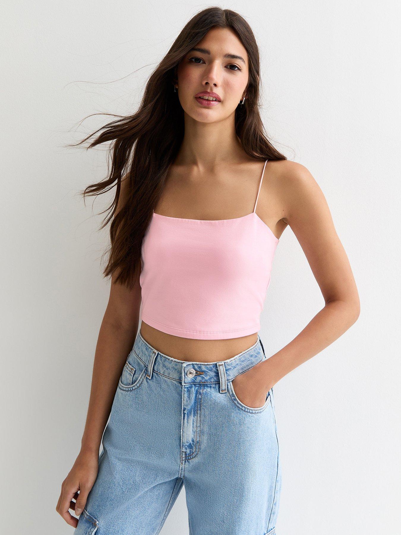 new-look-pink-strappy-crop-top