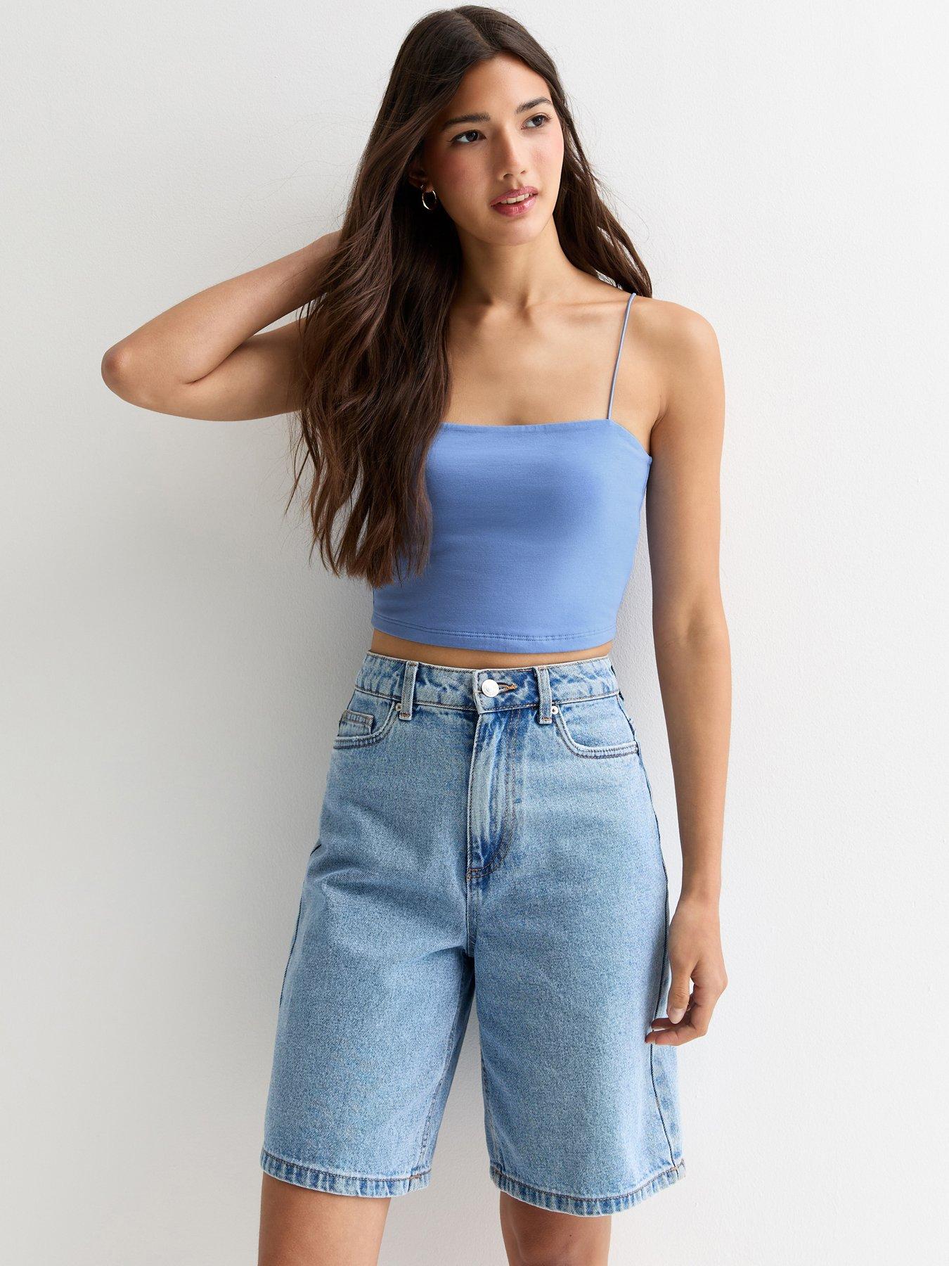 new-look-blue-strappy-crop-top