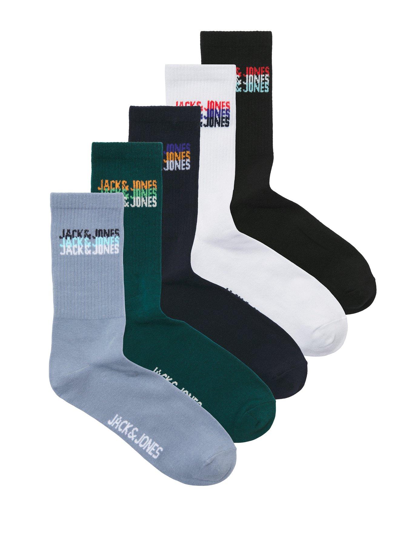 jack-jones-junior-boys-5-pack-cyber-tennis-socks-black