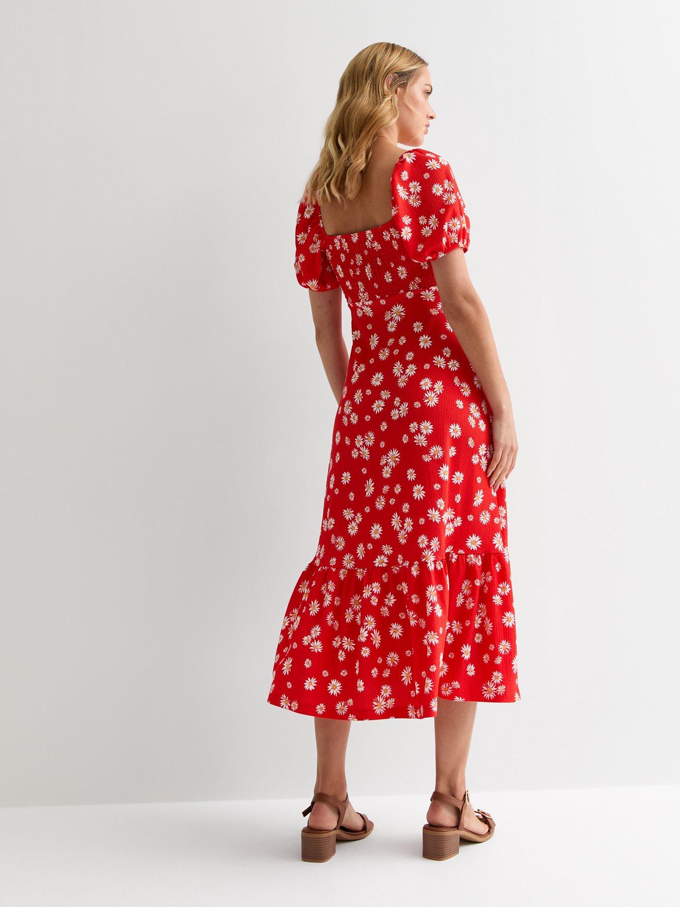 new-look-red-floral-print-square-neck-smocked-midi-dressstillFront