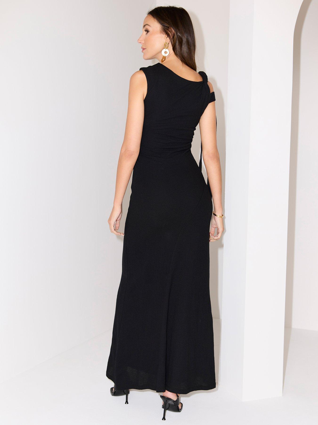 michelle-keegan-asymmetric-shoulder-midaxi-jersey-dress-blackstillFront