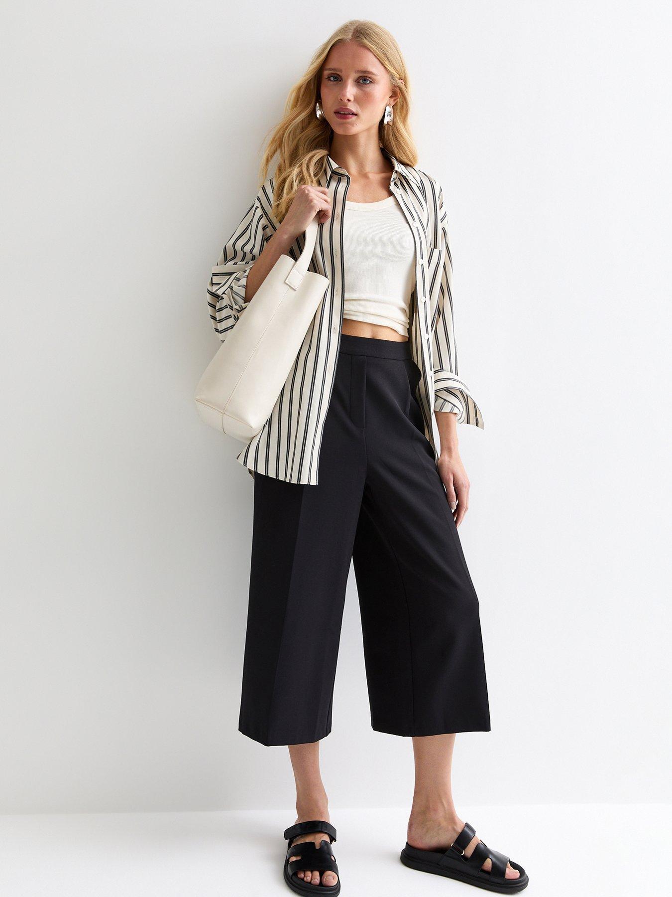 new-look-pleated-wide-leg-culottes-black