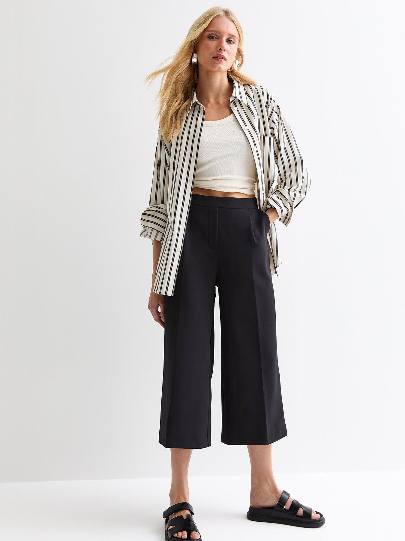 new-look-pleated-wide-leg-culottes-blackback