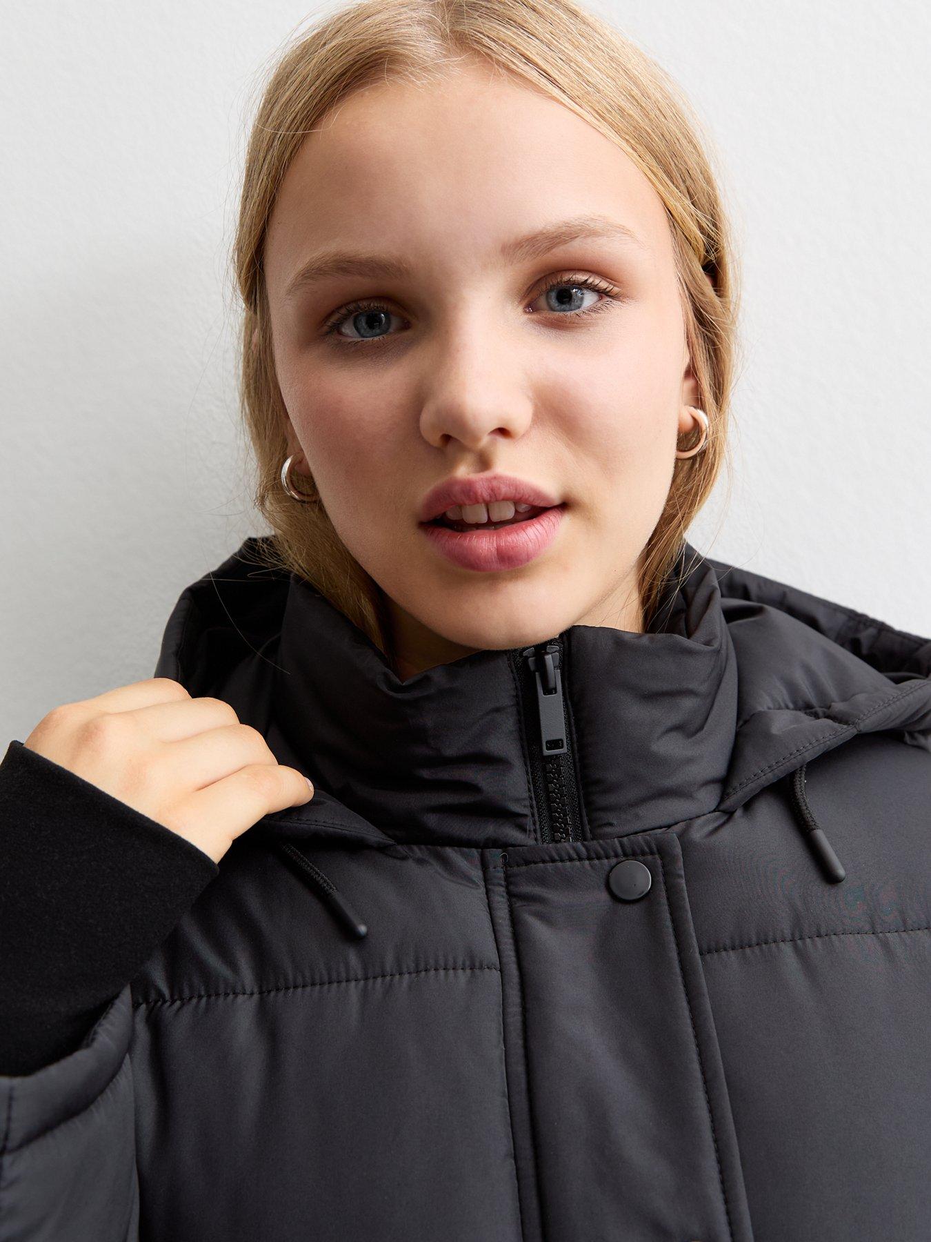 new-look-915-girls-black-hooded-padded-coatdetail