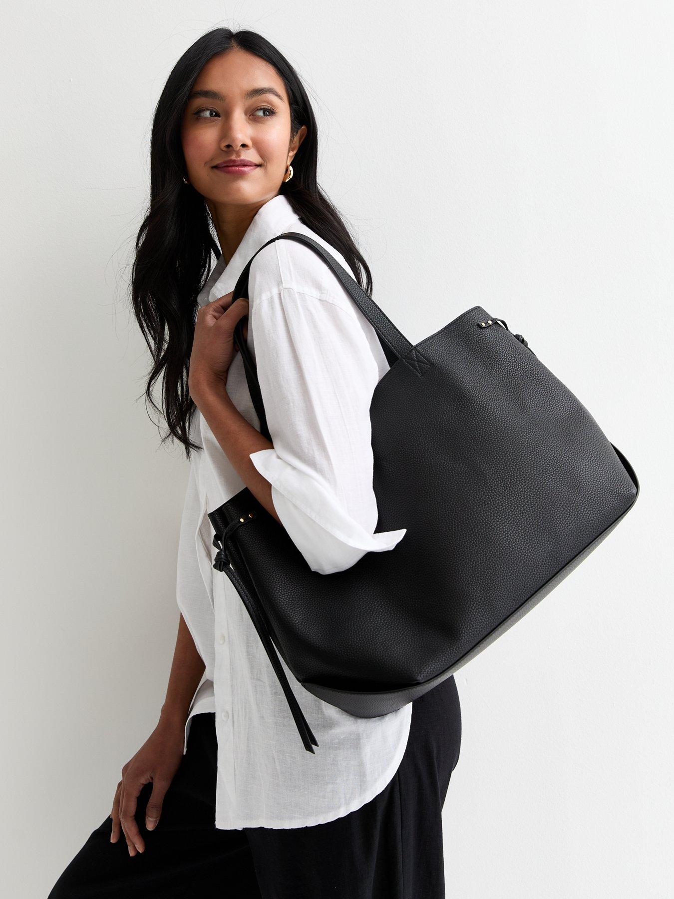 new-look-black-tote-bag-and-purse-setstillFront