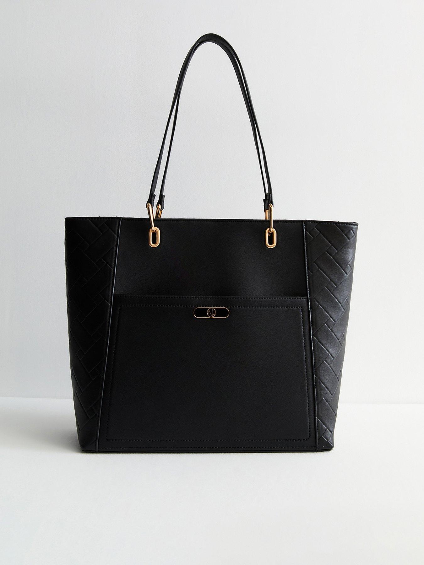 new-look-black-embossed-leather-look-tote-bag