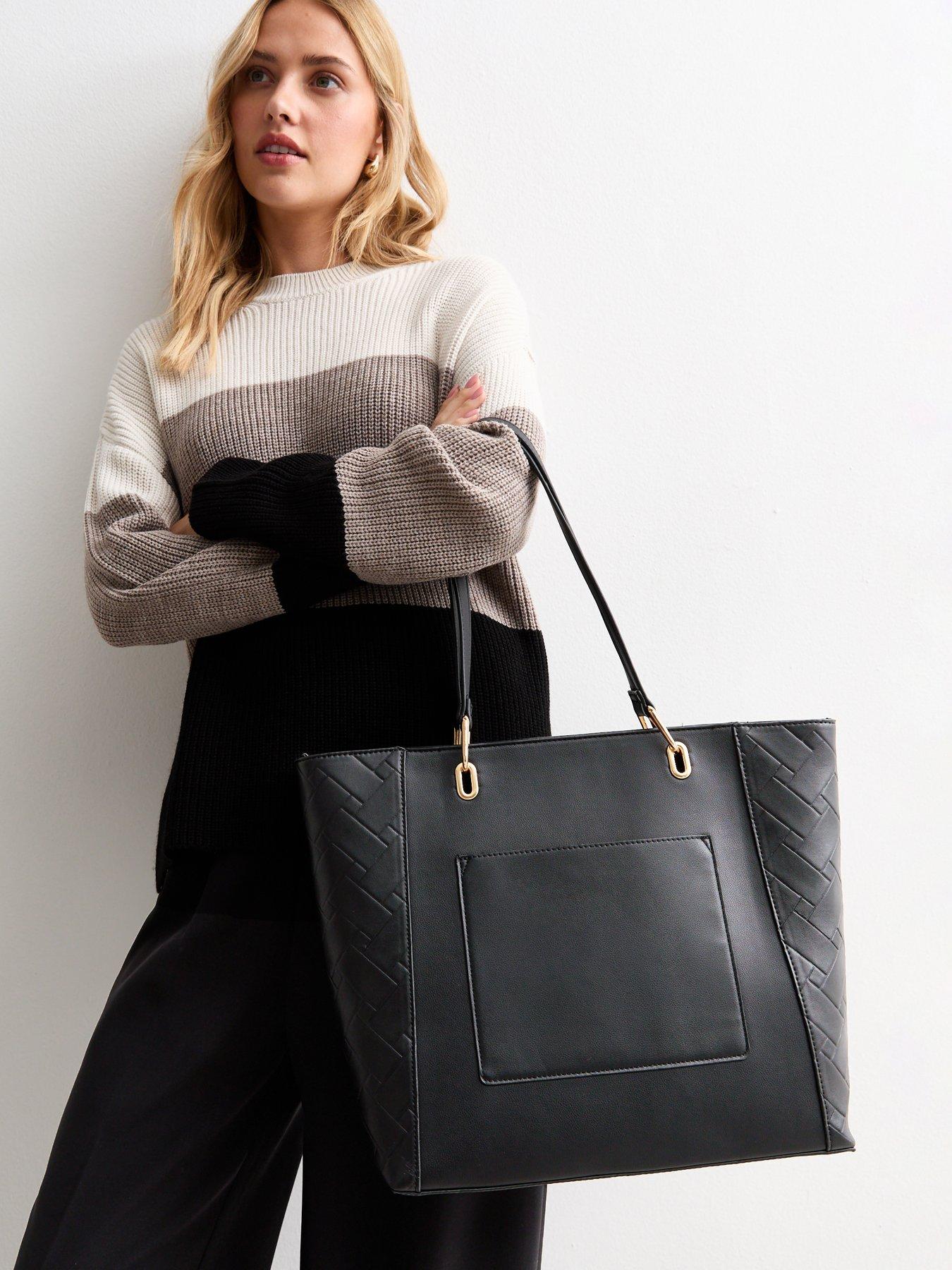 new-look-black-embossed-leather-look-tote-bagstillFront