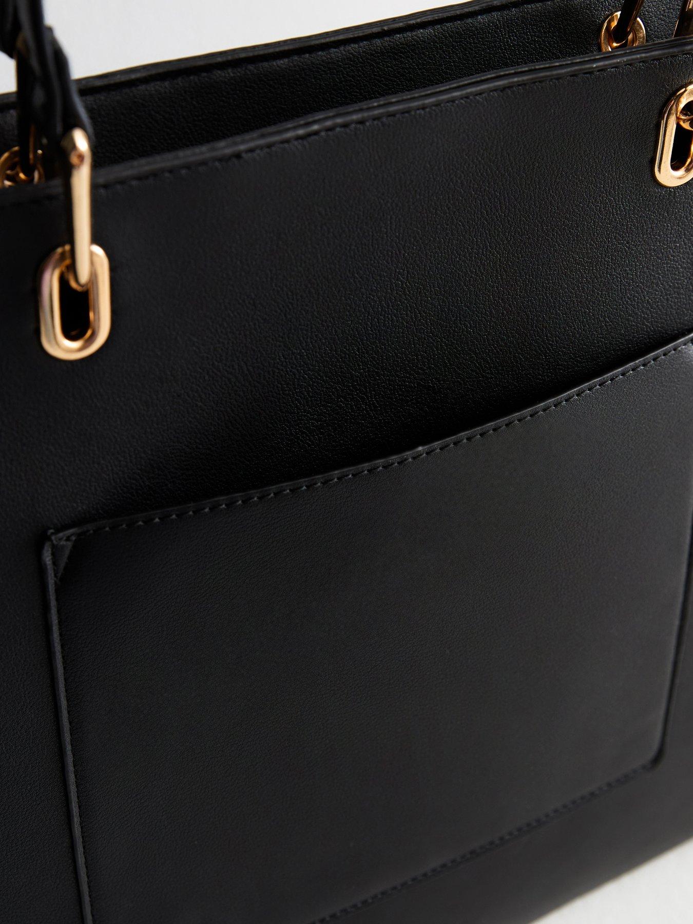 new-look-black-embossed-leather-look-tote-bagoutfit