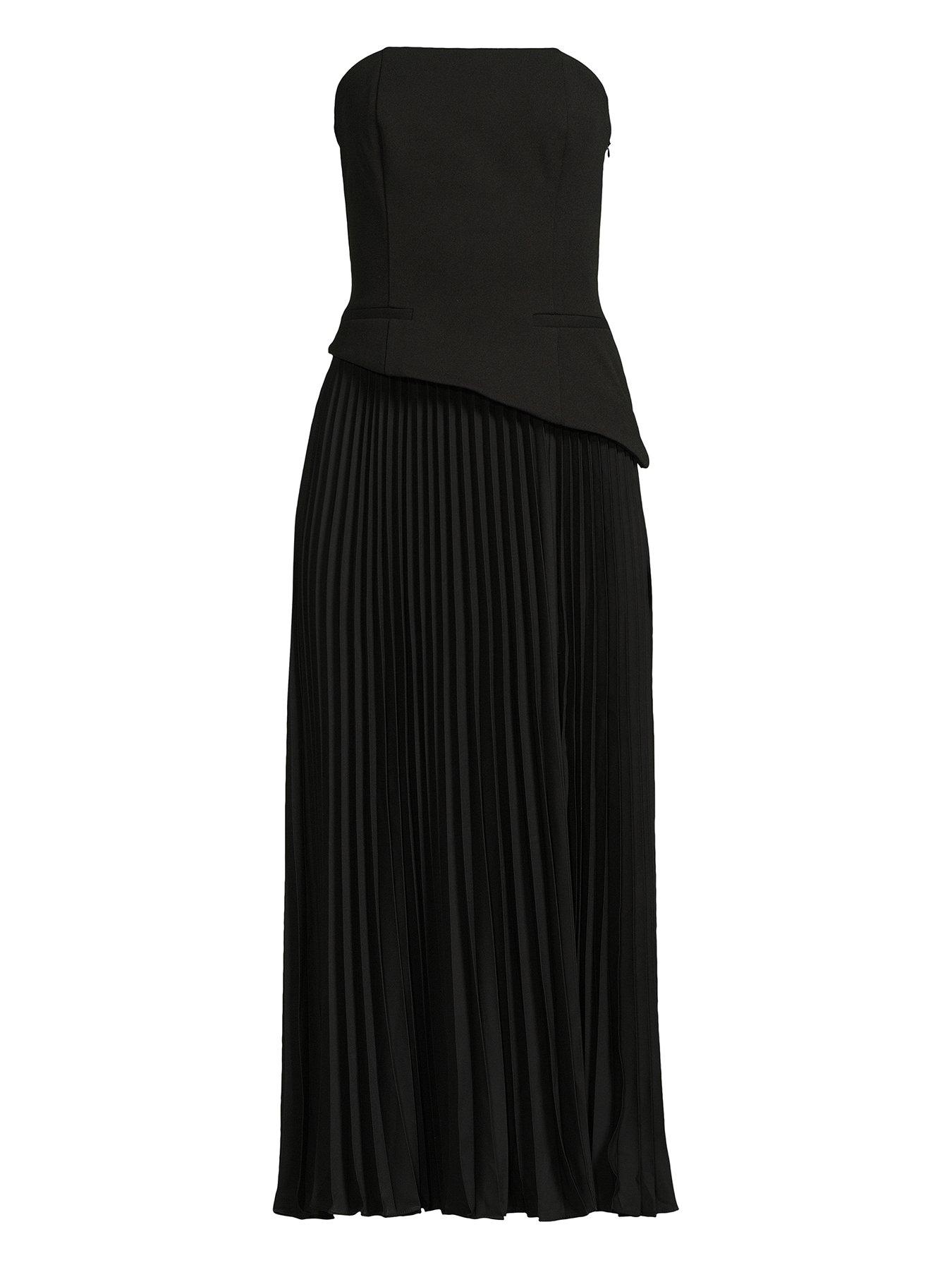 michelle-keegan-bandeau-pleated-dress-blackdetail