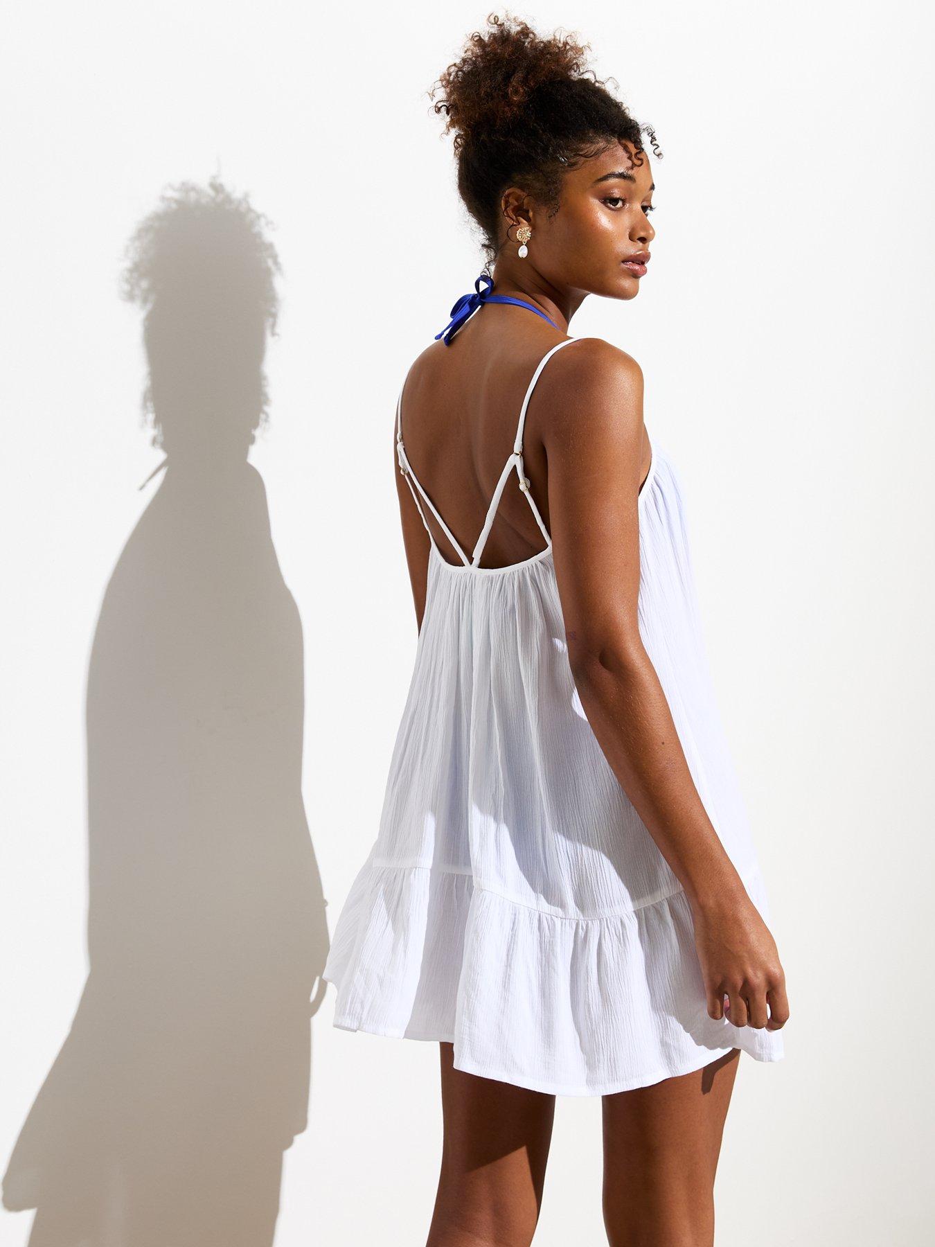 new-look-white-textured-strappy-tiered-hem-mini-dressstillFront