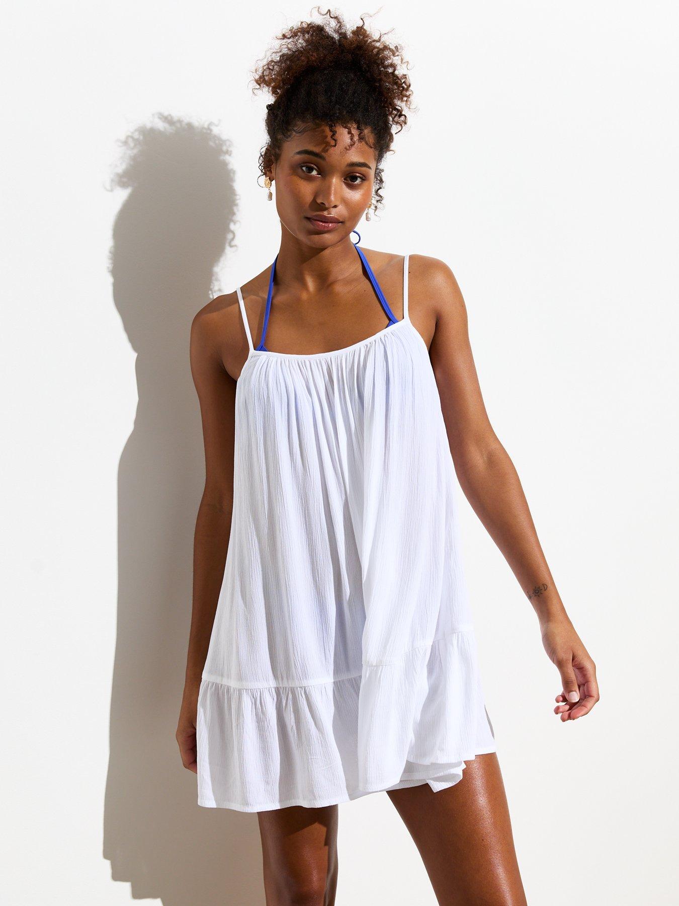 new-look-white-textured-strappy-tiered-hem-mini-dressback