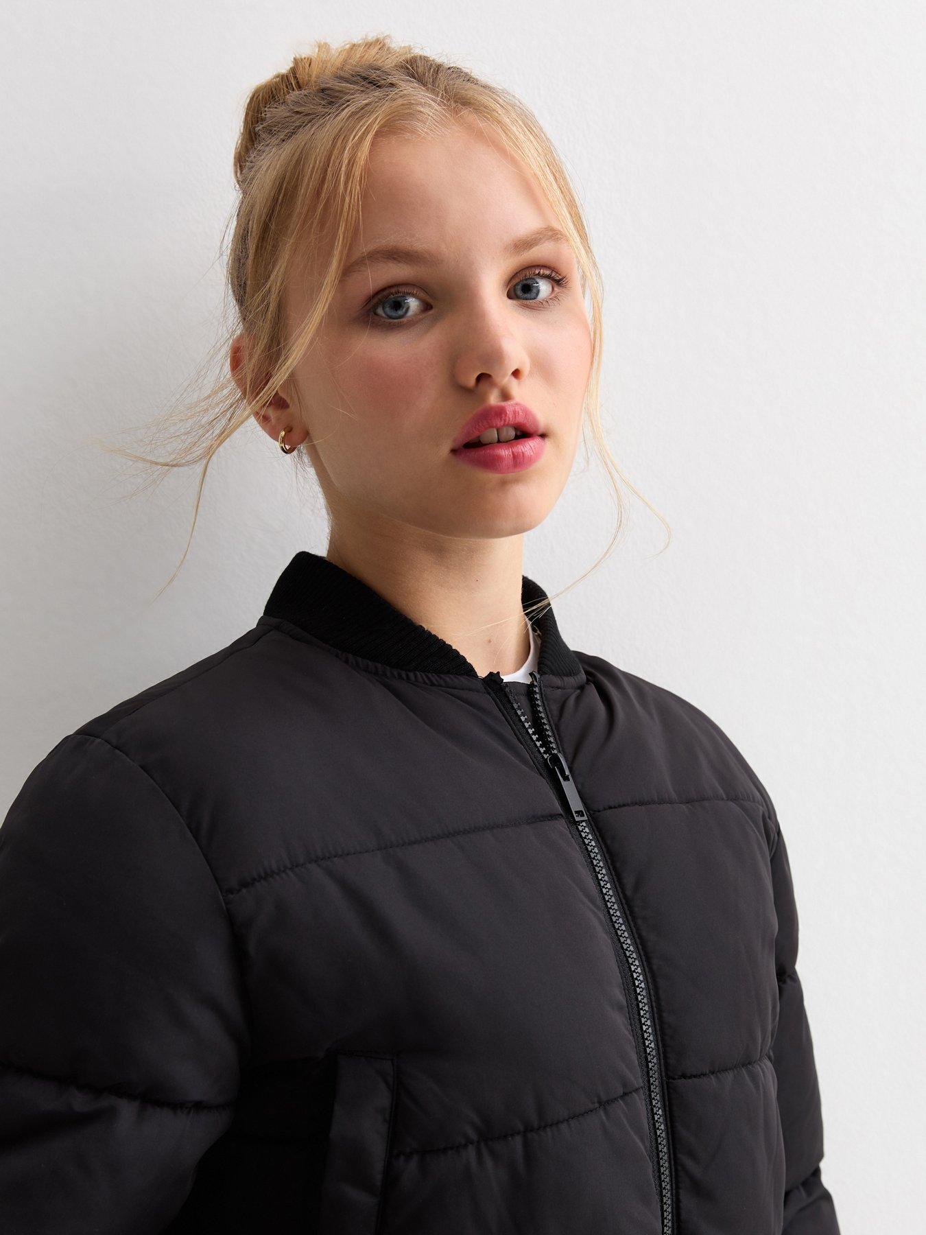 new-look-915-girls-black-crop-padded-jacketoutfit