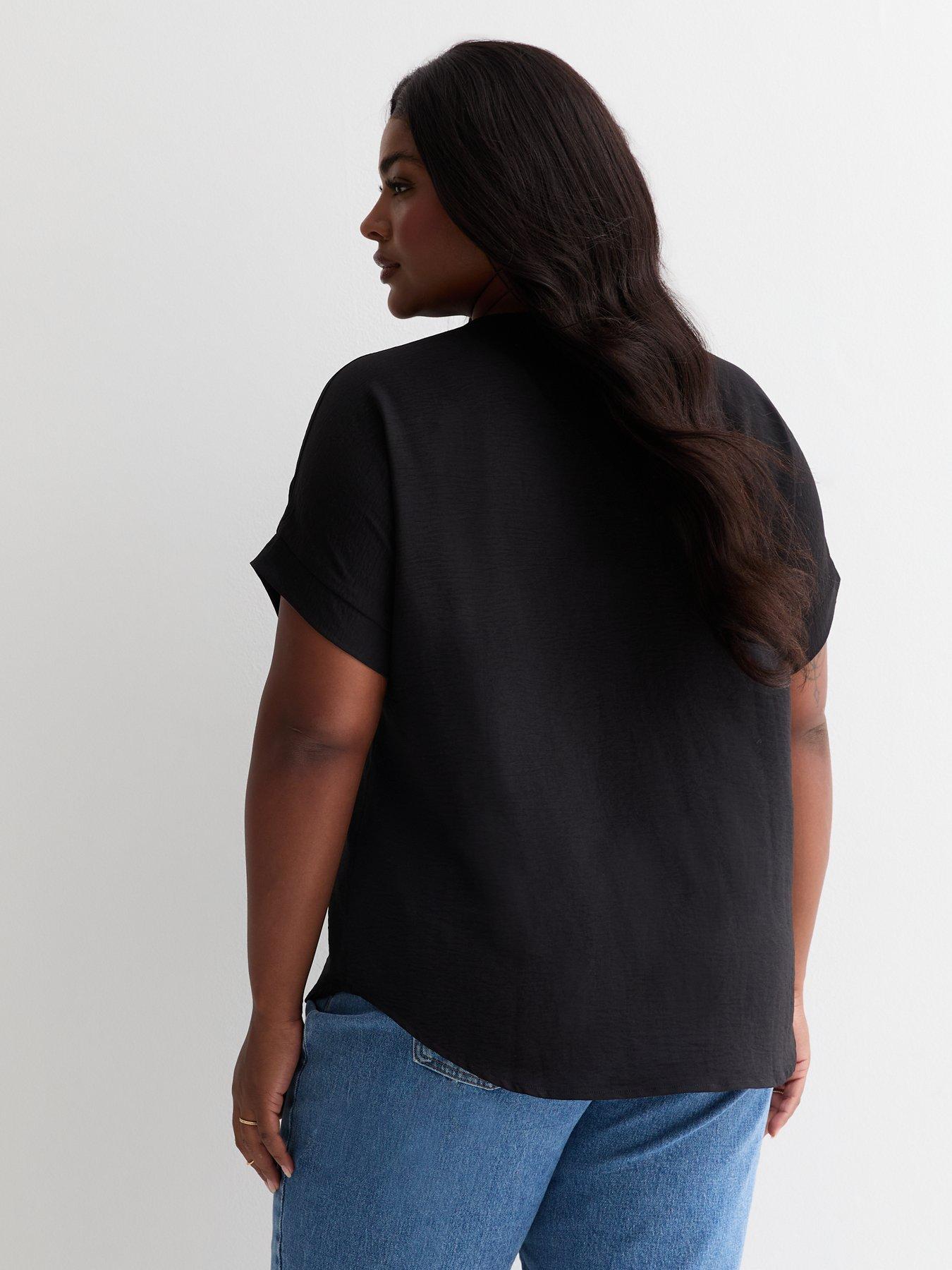 new-look-curves-black-notched-short-sleeve-topstillFront