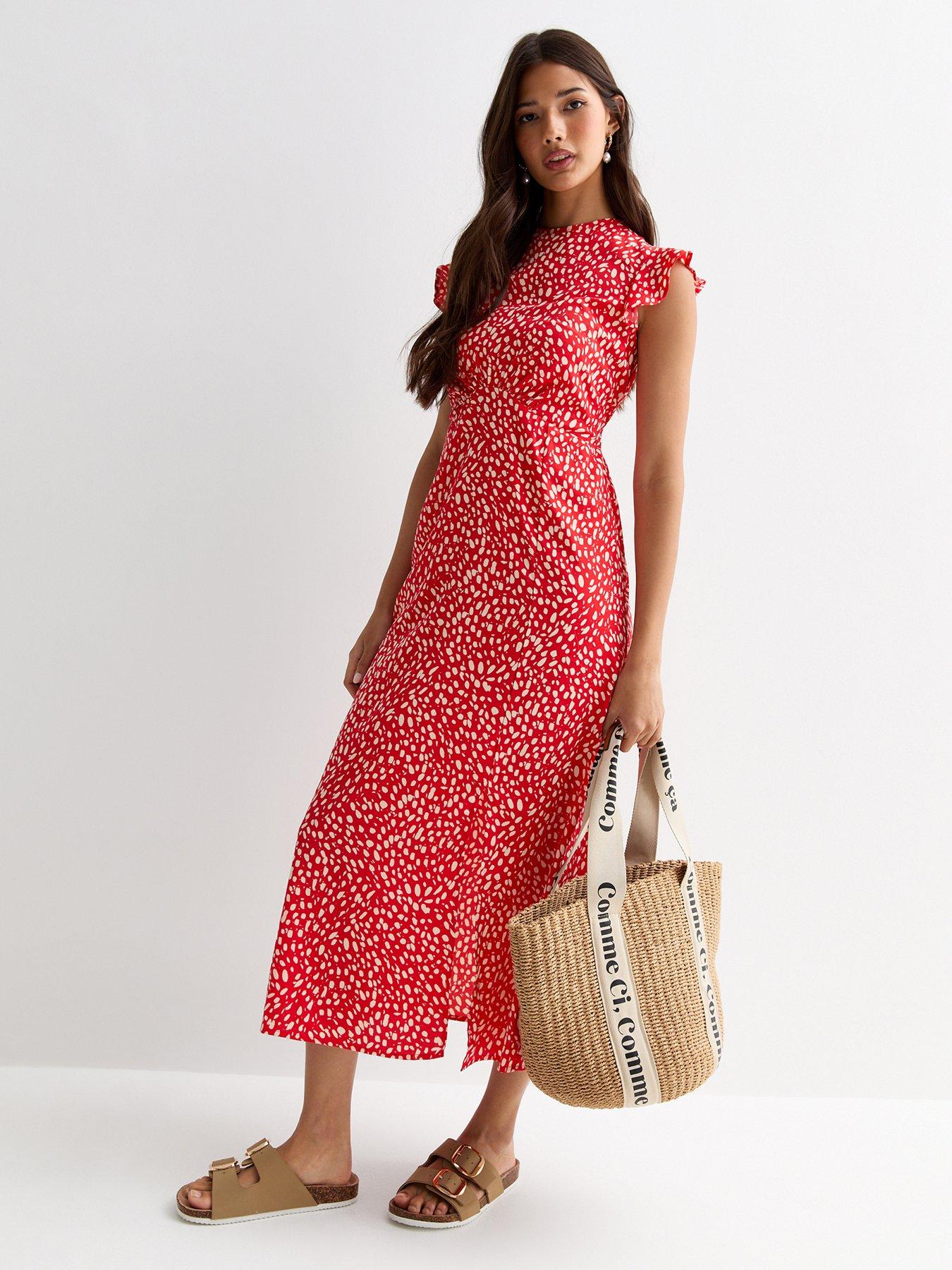 new-look-red-floral-print-frilled-trim-midi-dressback