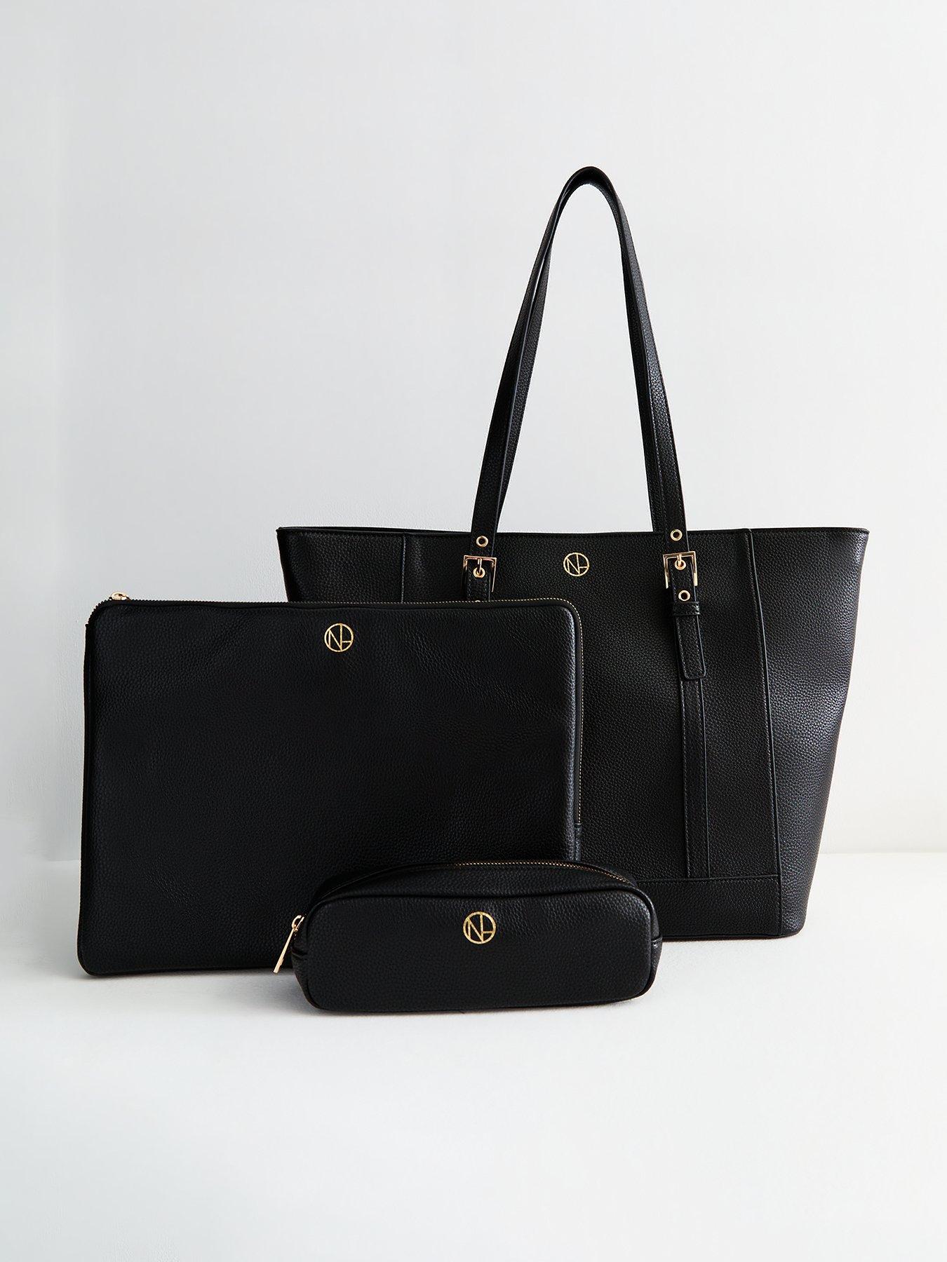 new-look-black-leather-look-trio-tote-bag