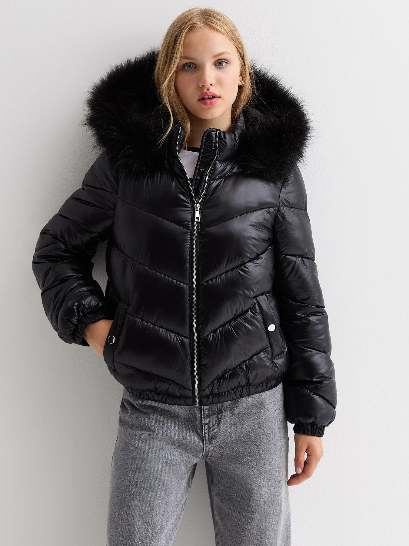 new-look-915-girls-black-wet-look-padded-coat