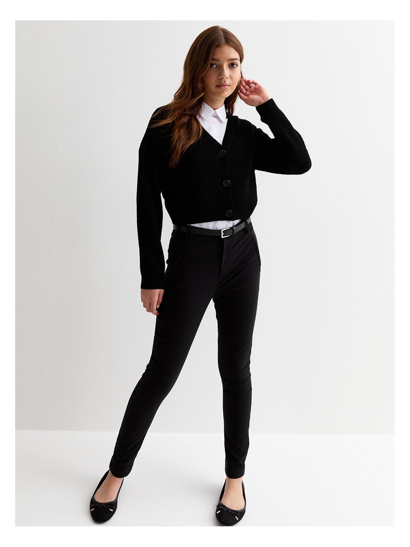 new-look-915-back-to-school-black-stretch-belted-skinny-trousers