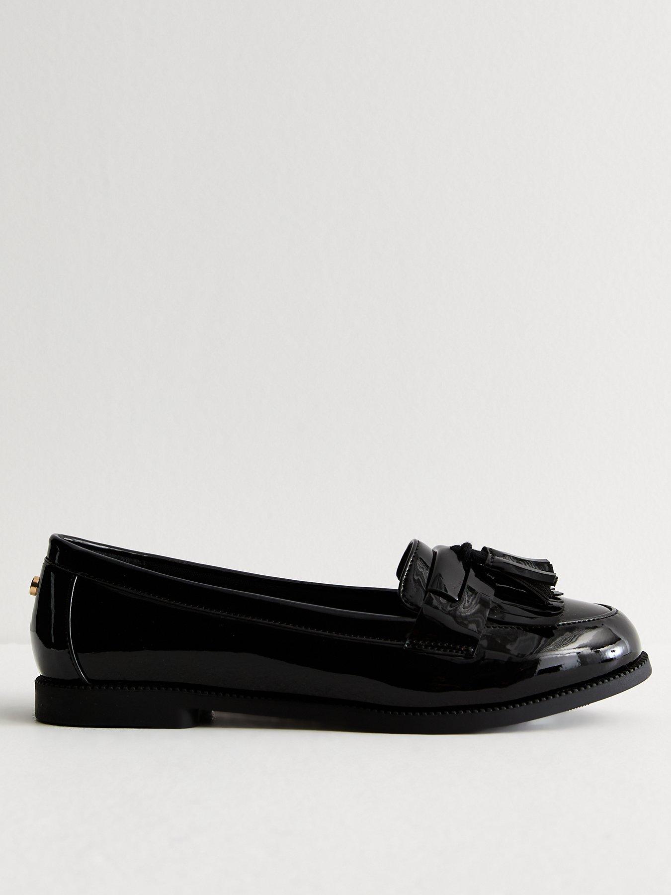 new-look-wide-fit-patent-tassel-loafers-black