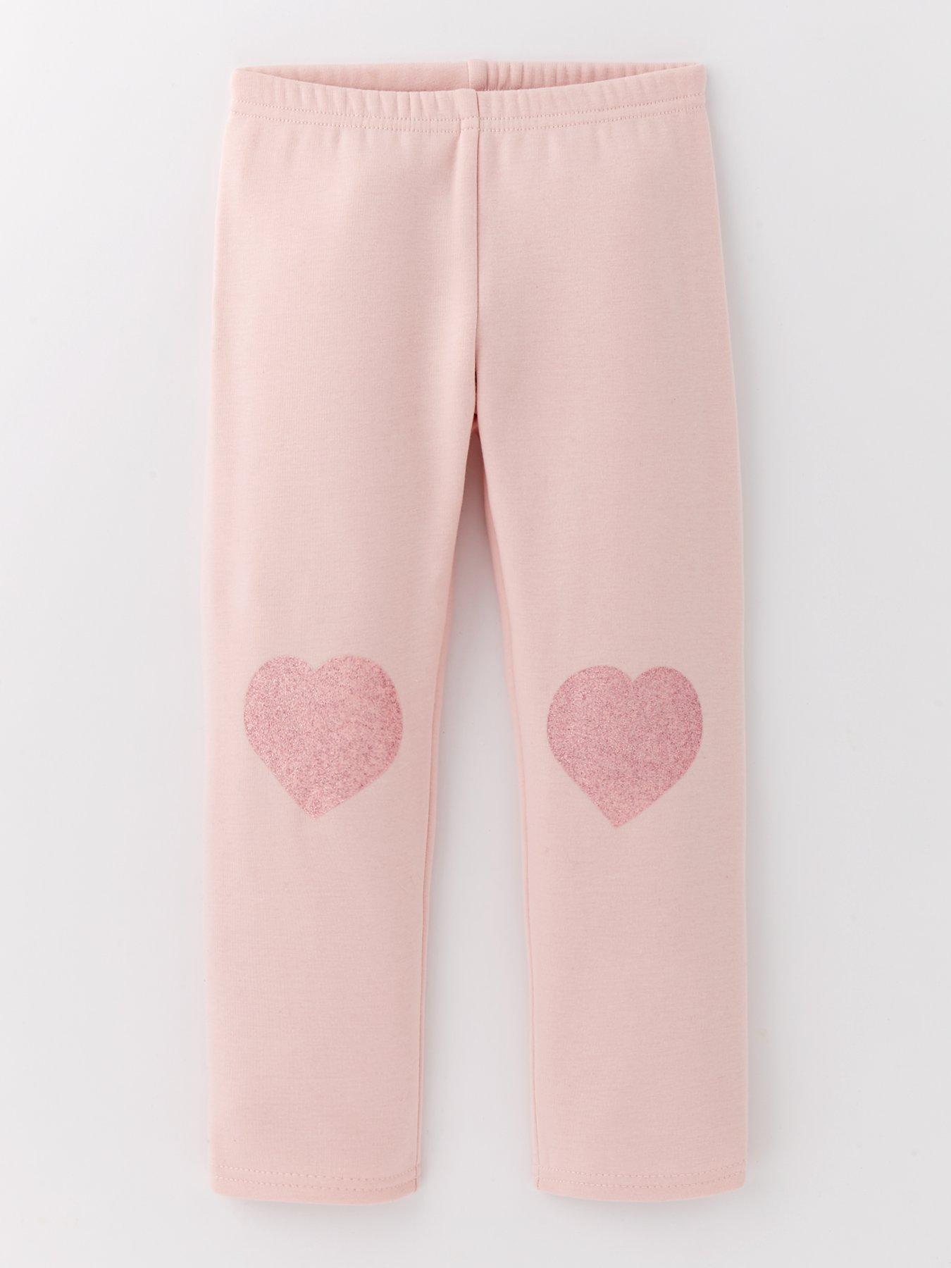 Image 1 of 4 of Mini V by Very Girls Warm Fleece Lined Leggings - Pink