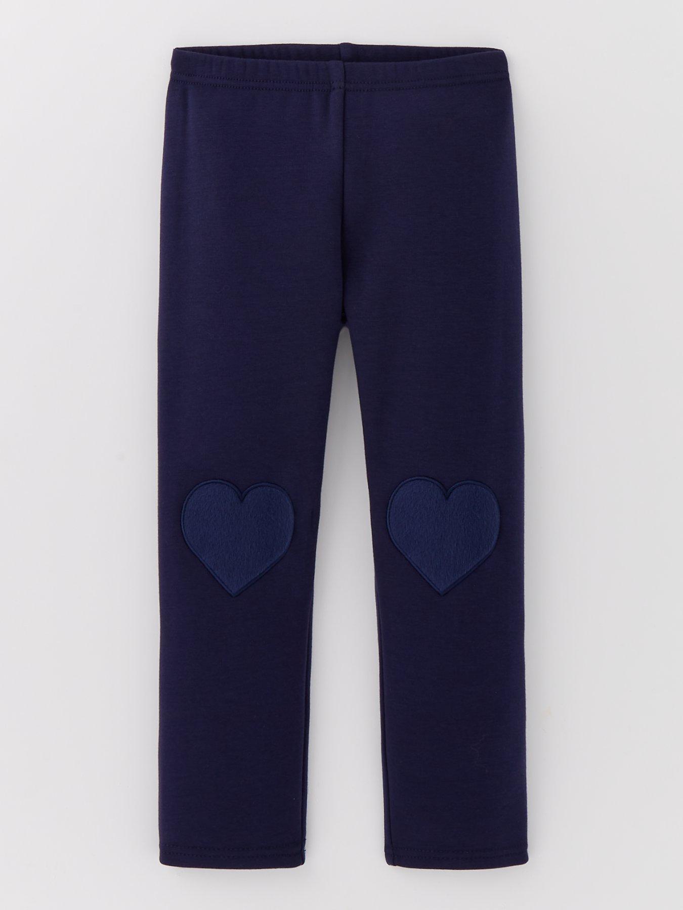 Girls Fleece Lined Leggings Navy