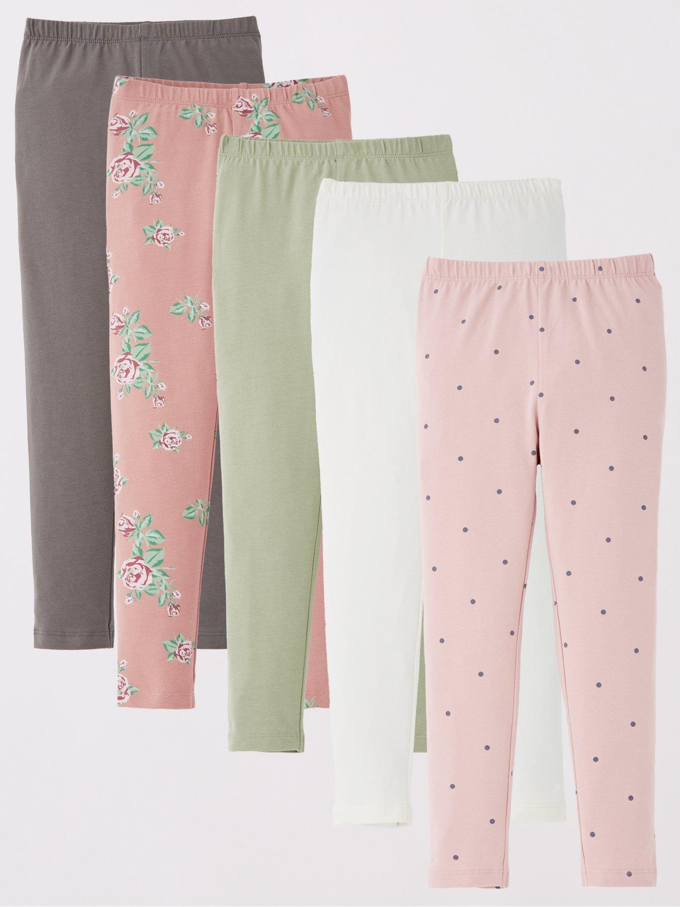 Image 1 of 5 of Mini V by Very Girls 5 Pack Floral And Spot Leggings - Multi