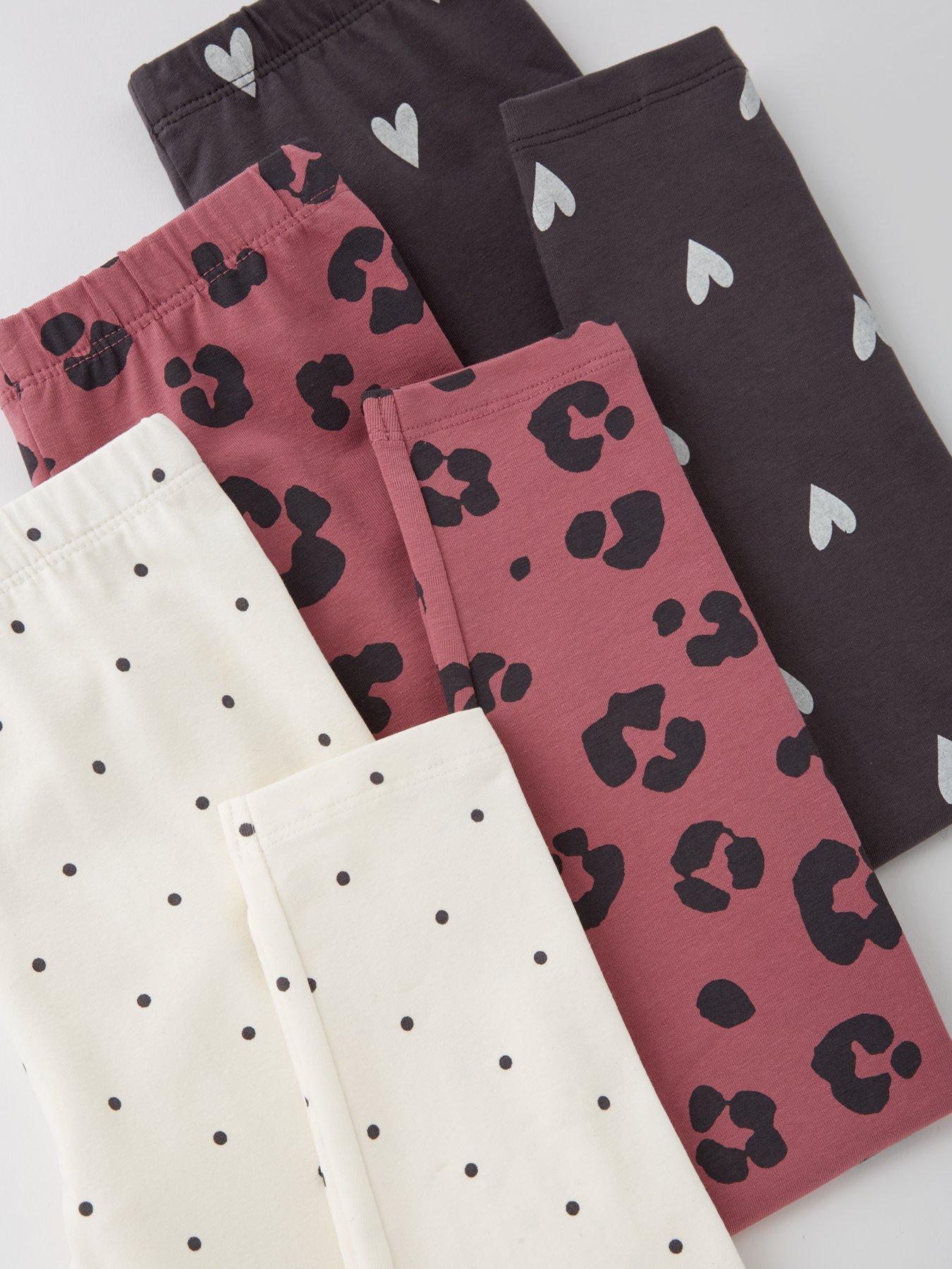 Image 4 of 5 of Mini V by Very Girls 3 Pack Spot, Heart And Leopard Leggings - Multi