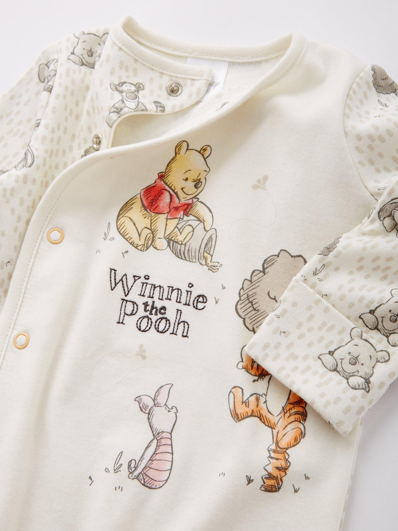 Image 3 of 4 of Winnie The Pooh Baby Disney Winnie The Pooh 2 Piece Sleepsuit And Hat Set - White