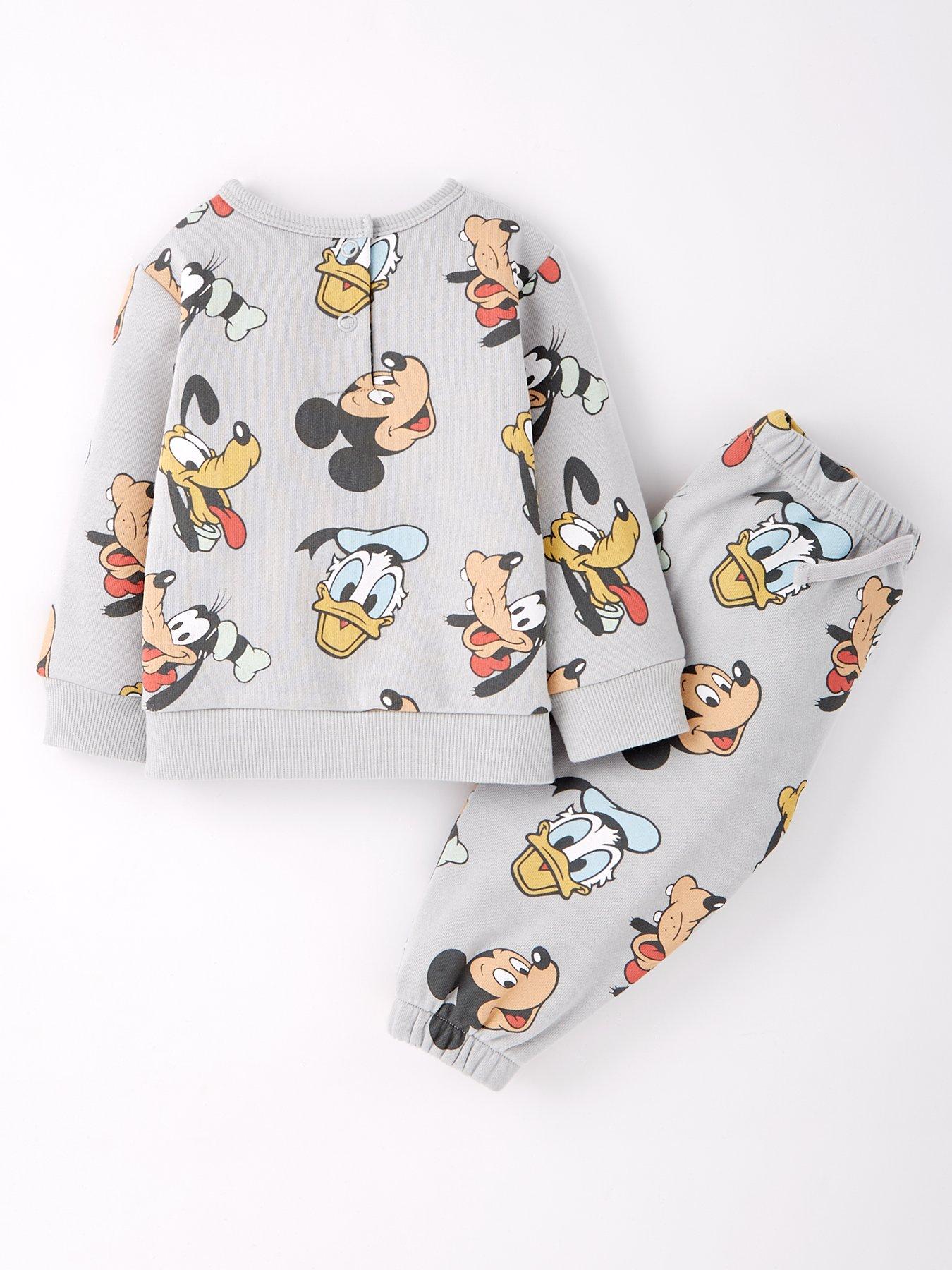 Image 2 of 4 of Mickey Mouse Baby Disney Mickey Mouse 2 Piece All Over Print Sweat And Jogger Set