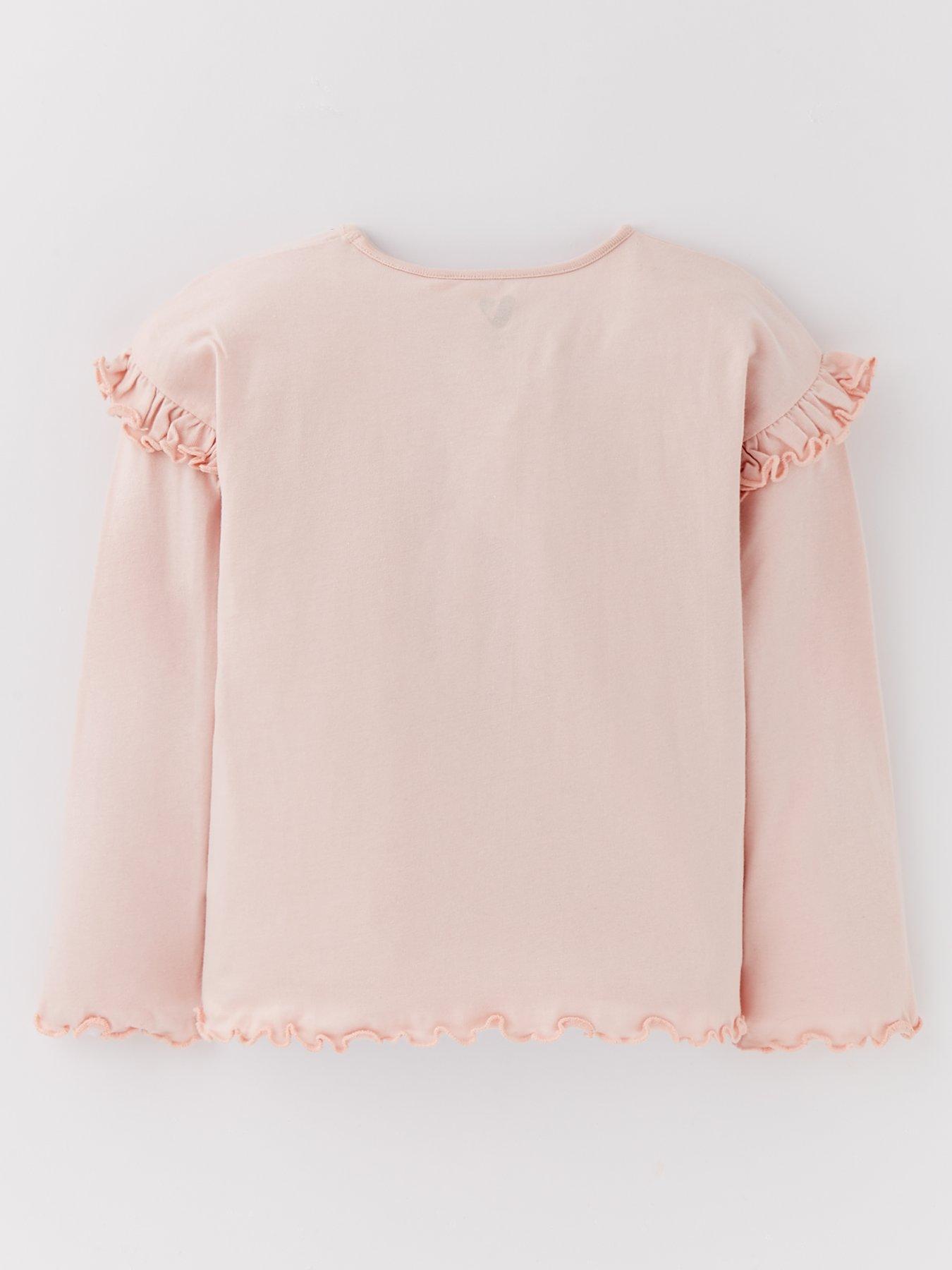 Image 2 of 4 of Mini V by Very Girls Frill Unicorn Single T-Shirt - Pink