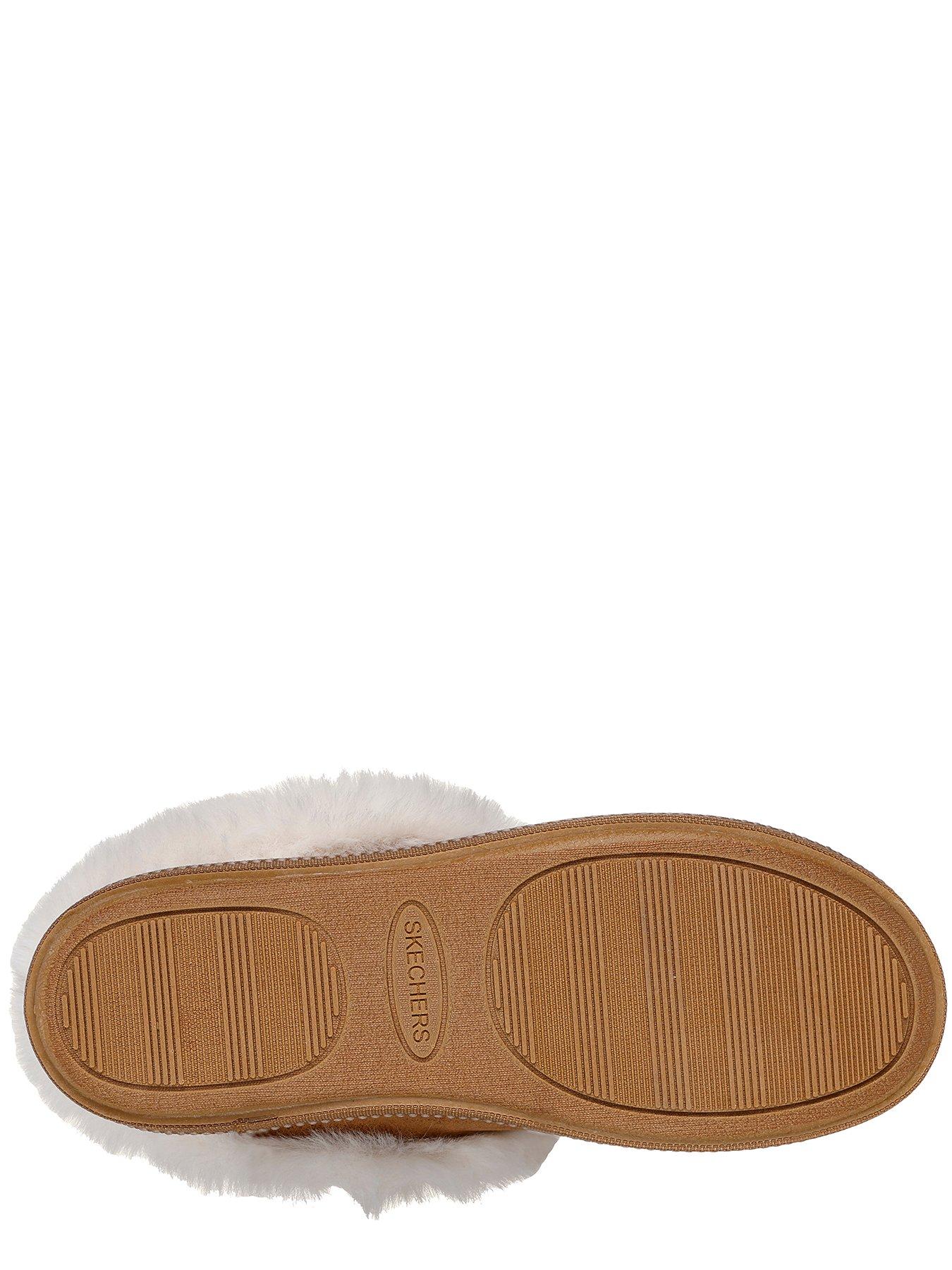 skechers-cuff-faux-fur-trim-memory-foam-slippers-browndetail