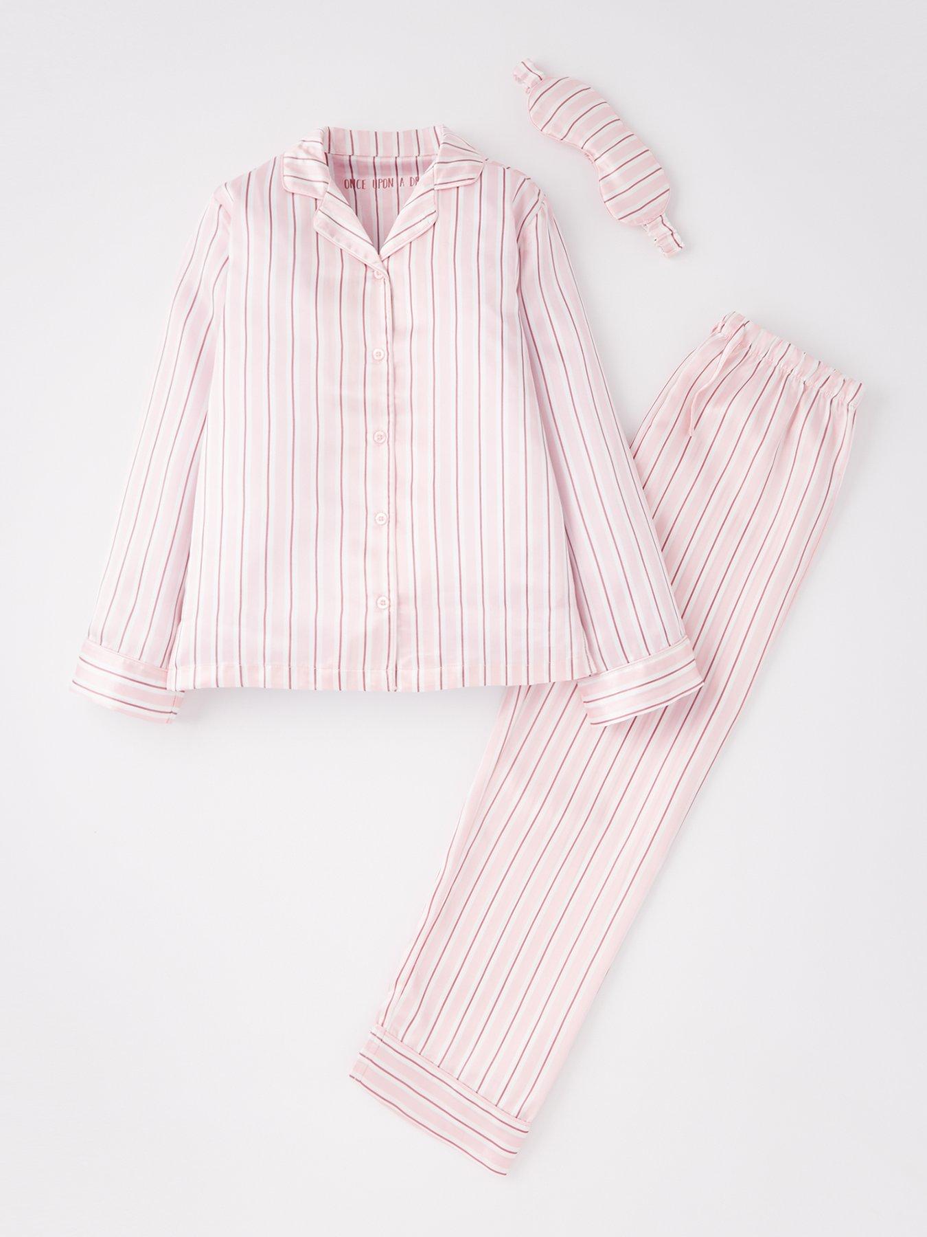 v-by-very-girls-stripe-satin-pyjama-set-pinkfront