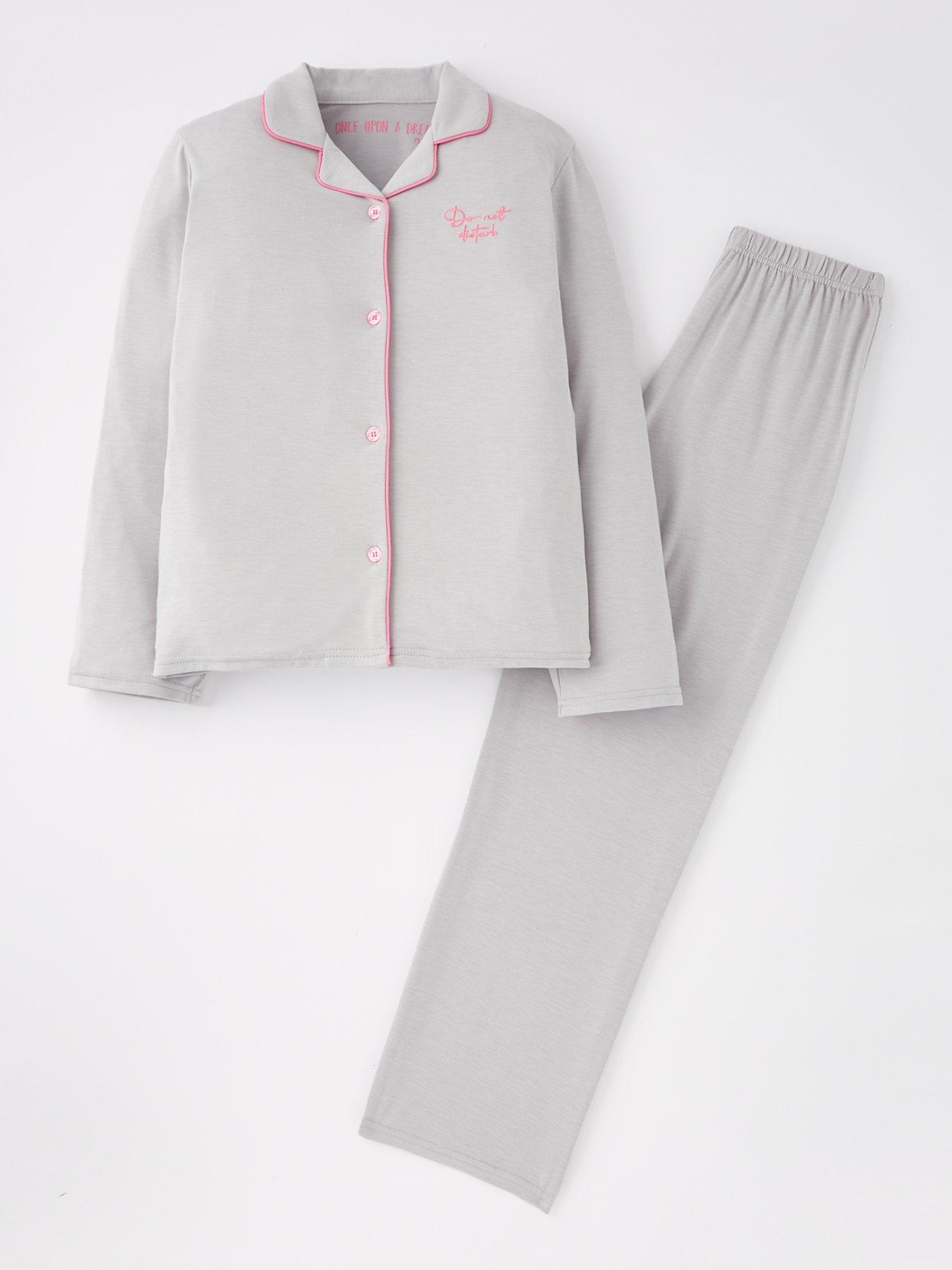 Image 1 of 4 of V by Very Girls Jersey Pyjama Set - Grey