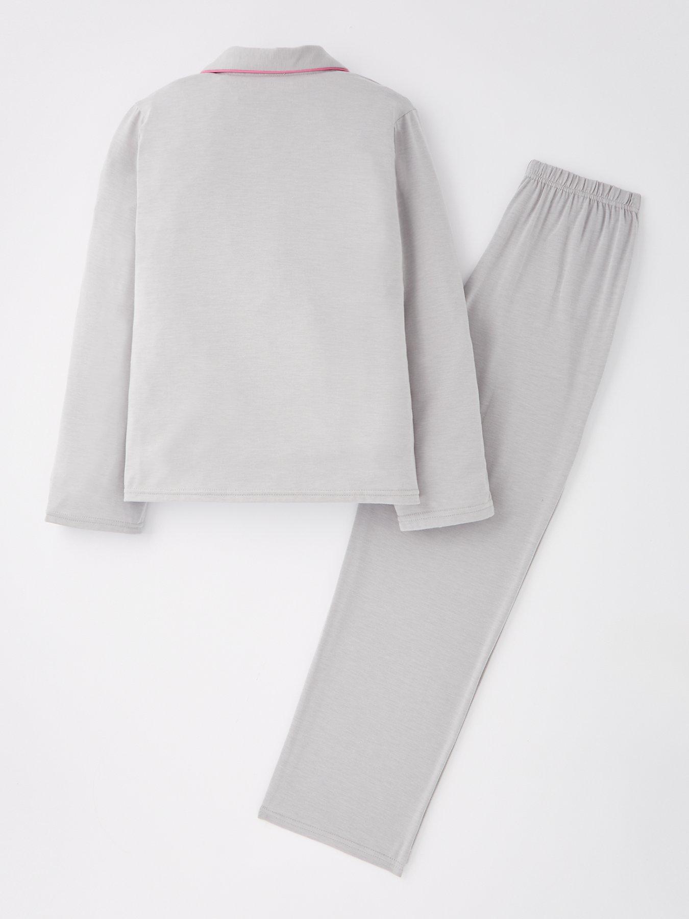 Image 2 of 4 of V by Very Girls Jersey Pyjama Set - Grey