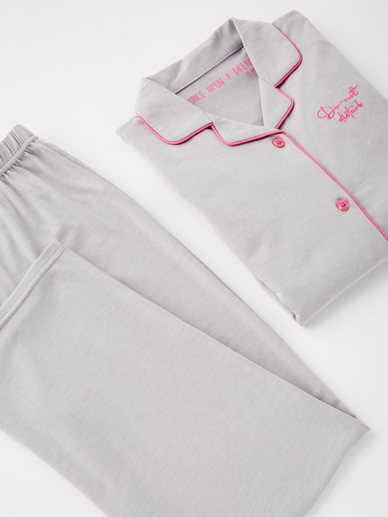 Image 4 of 4 of V by Very Girls Jersey Pyjama Set - Grey
