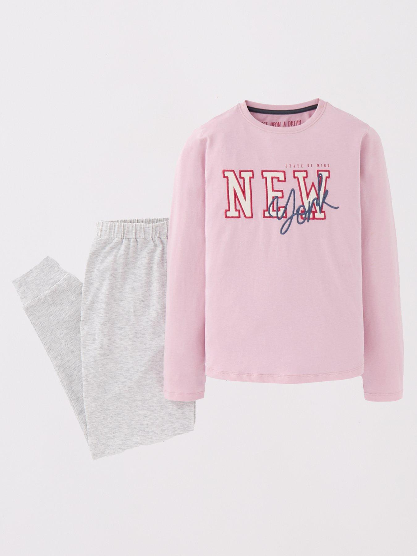 Image 3 of 5 of V by Very Girls 3 Pack New York, Animal And Spot Pyjama Set