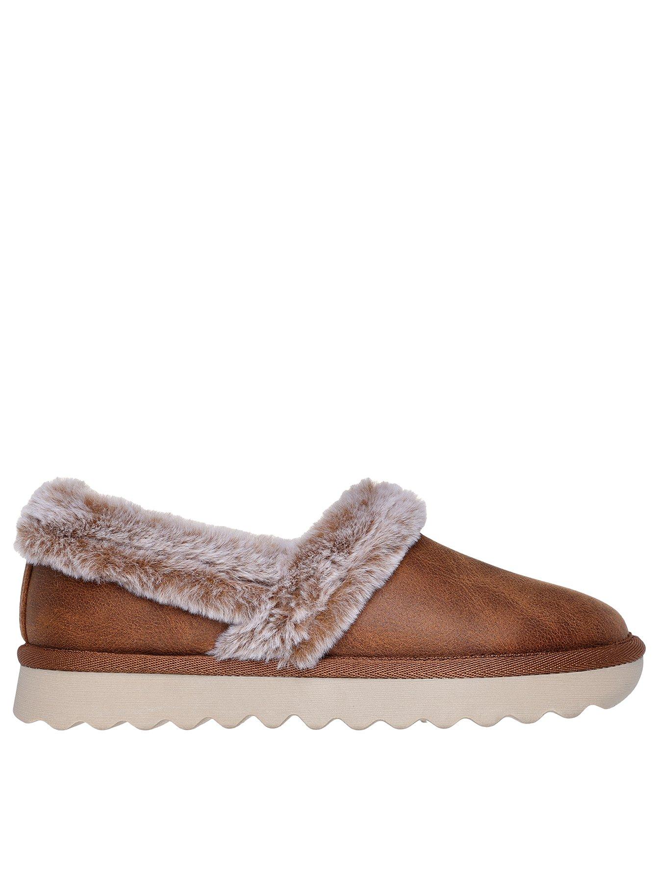 Image 1 of 5 of Skechers A-Line Cosy Memory Foam Slippers - Brown