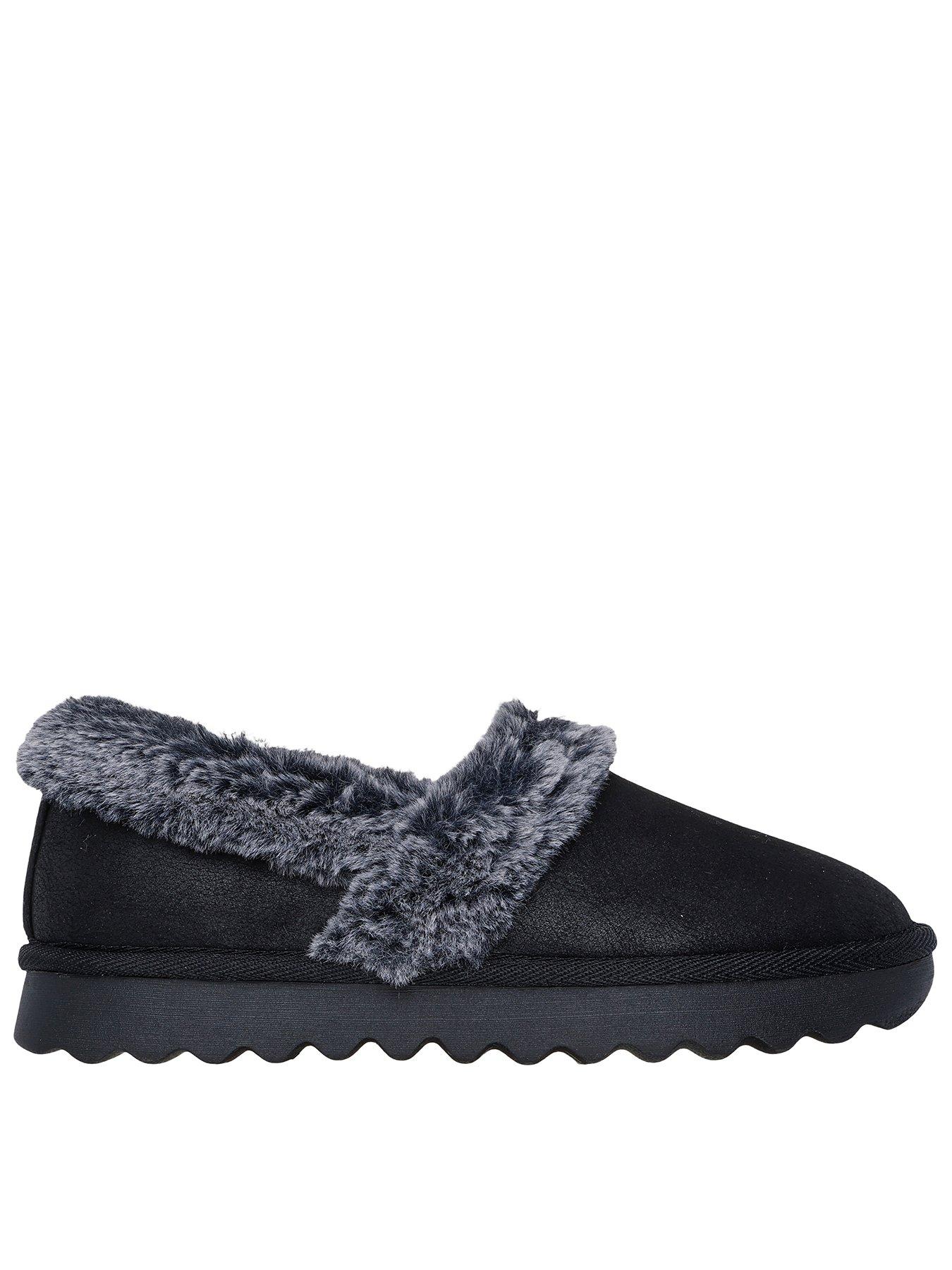 Skechers A-Line Cozy Memory Foam Slippers - Black