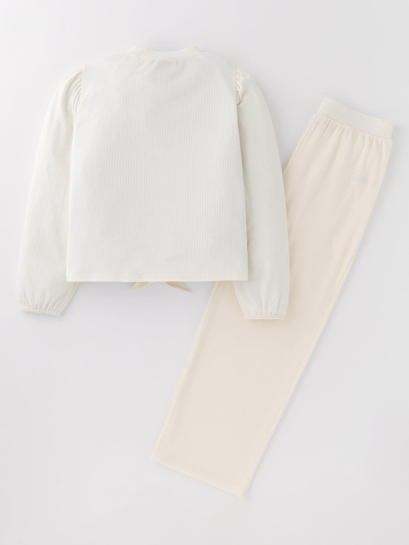 v-by-very-girls-cream-snit-tie-front-crew-and-trouser-setback