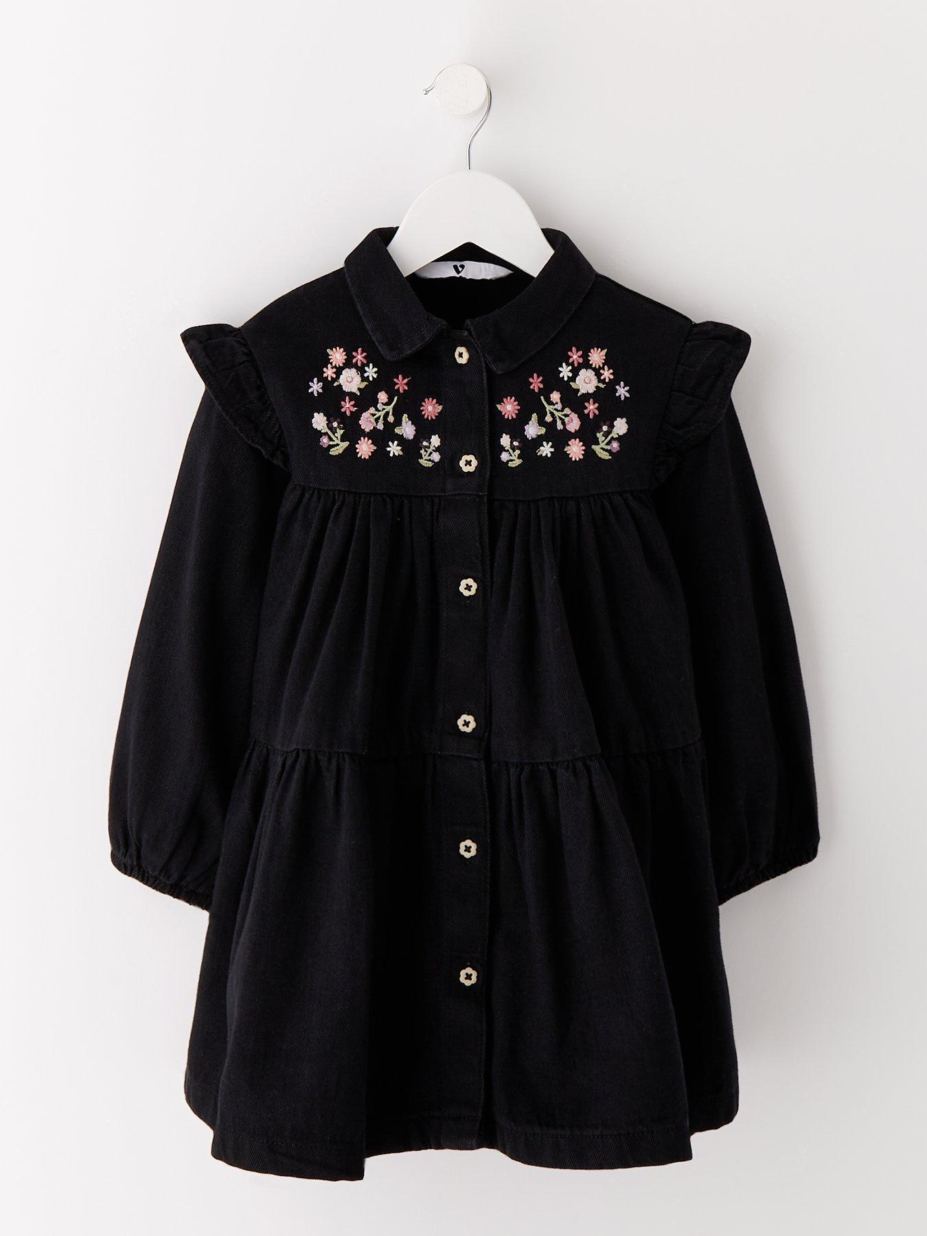 mini-v-by-very-girls-embroidered-button-through-denim-dress