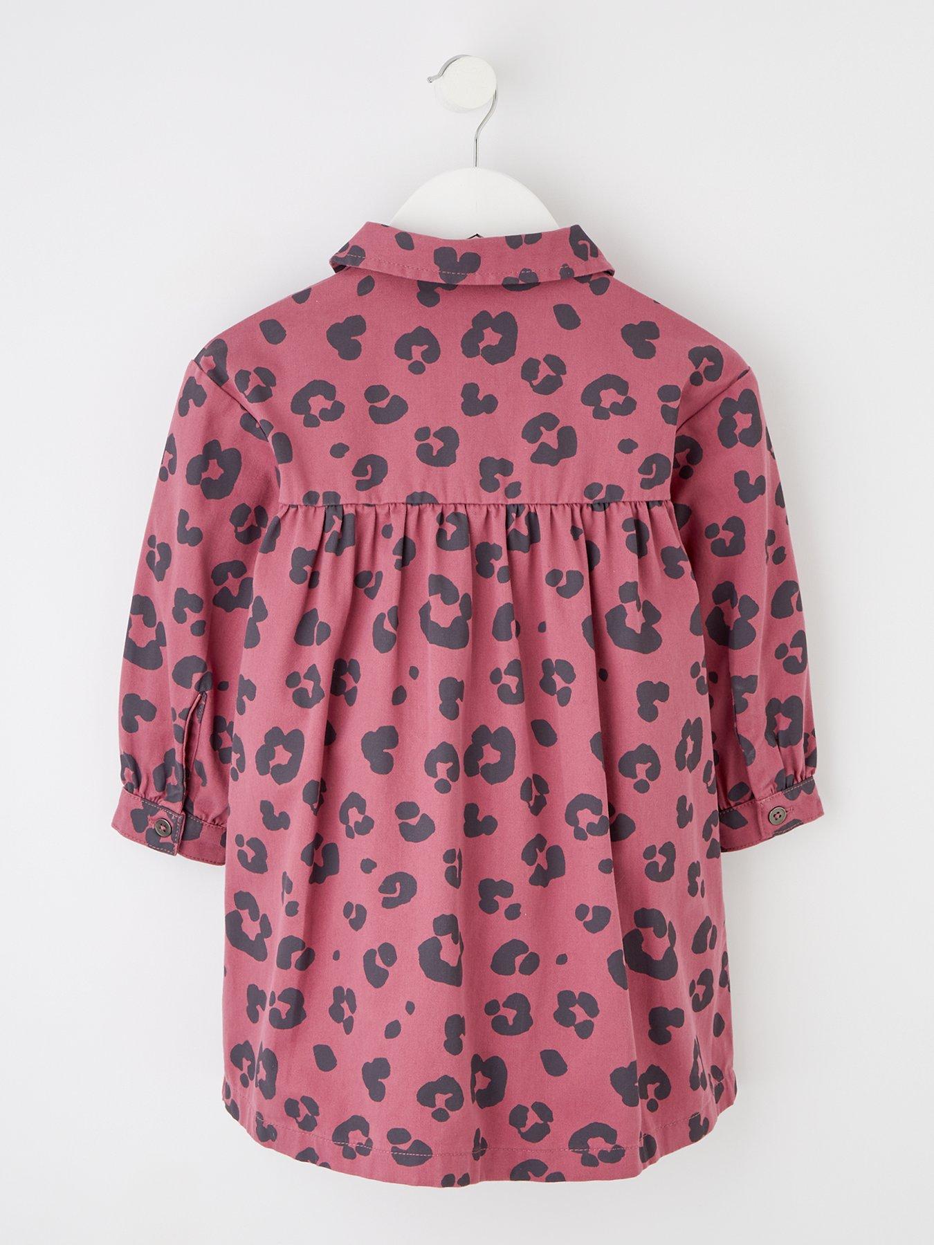 Image 2 of 4 of Mini V by Very Girls Leopard Print Twill Dress