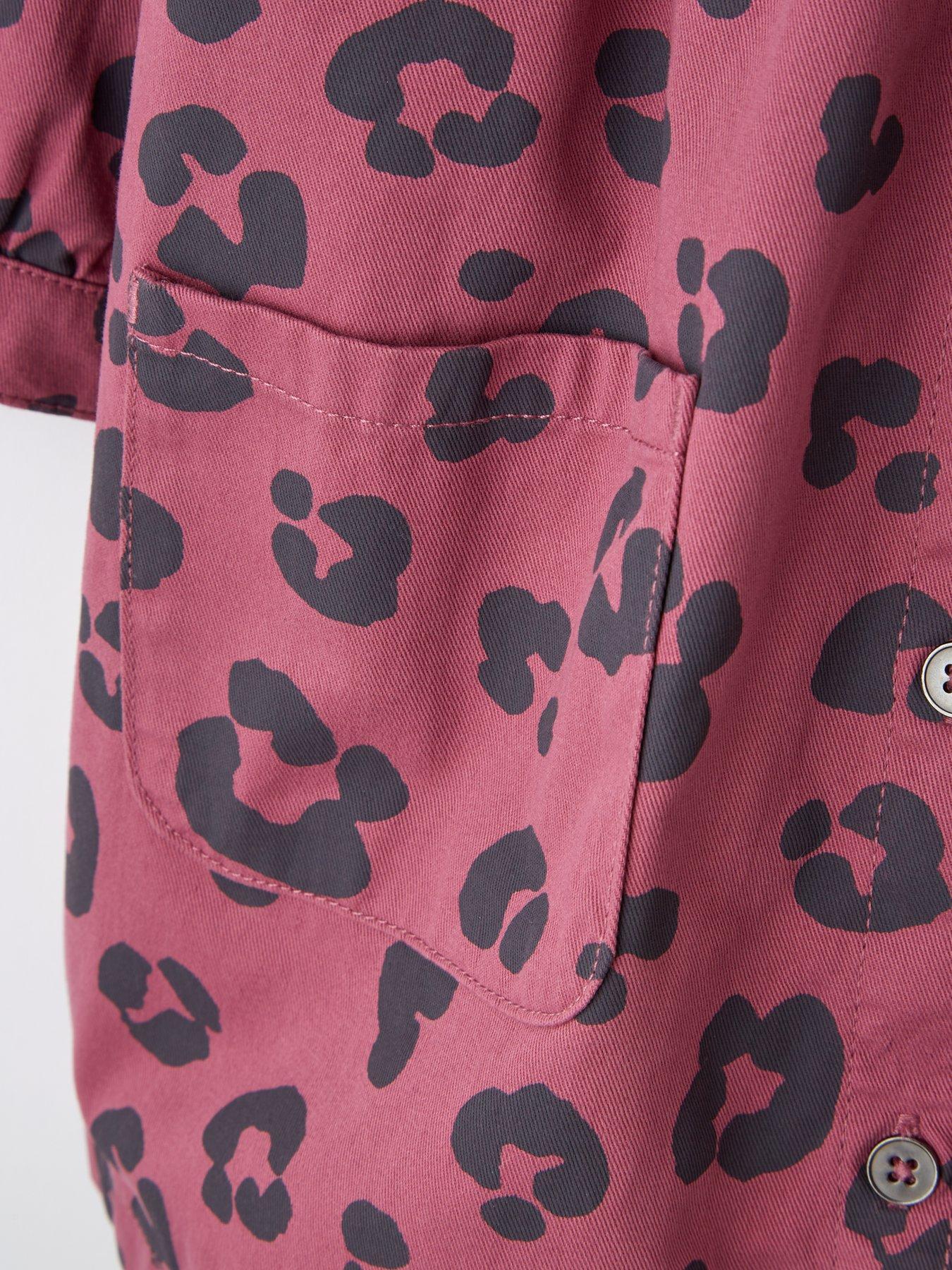 Image 4 of 4 of Mini V by Very Girls Leopard Print Twill Dress