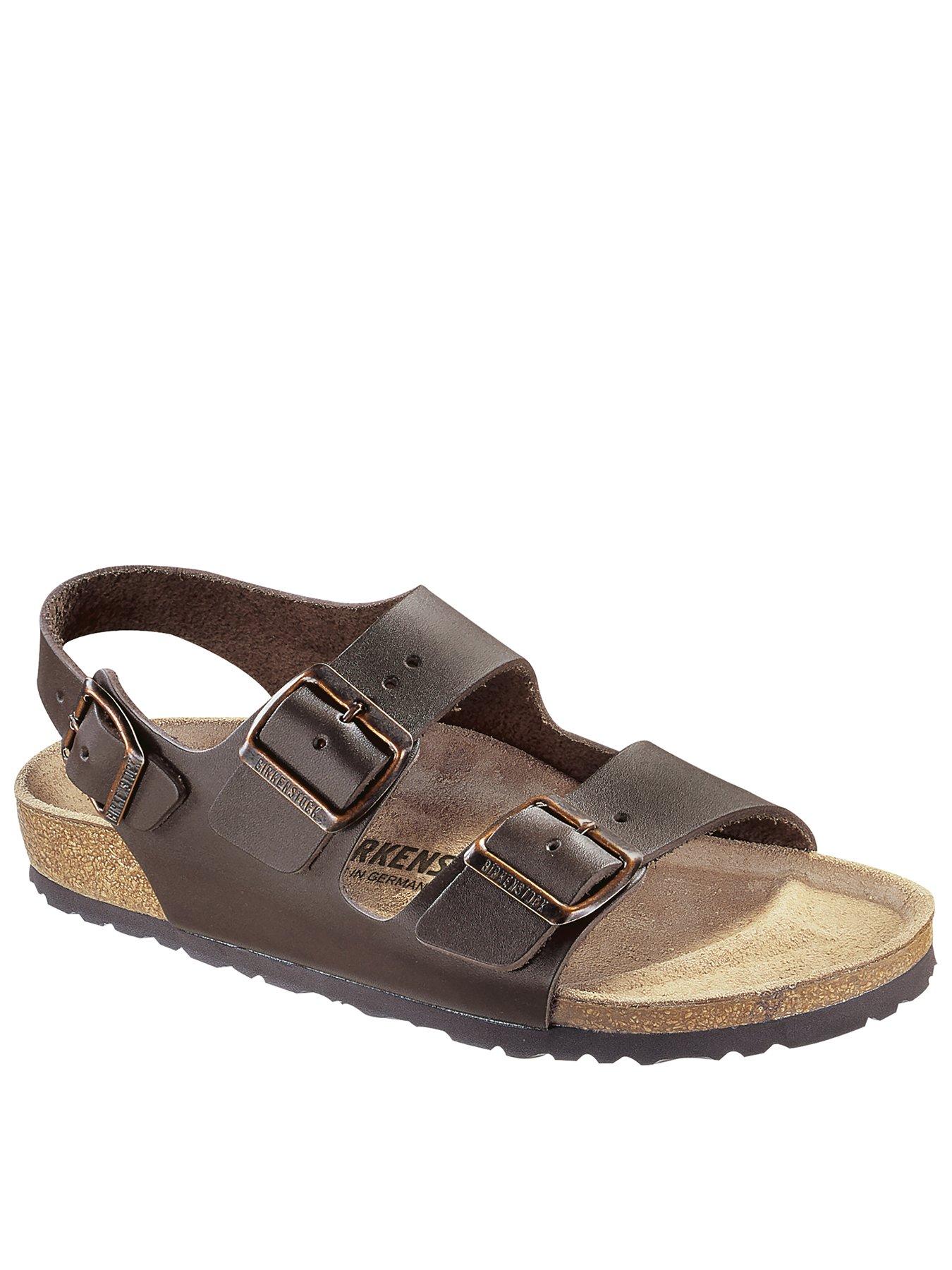 Image of Birkenstock Men's Milano Natural Leather Sandals - Brown