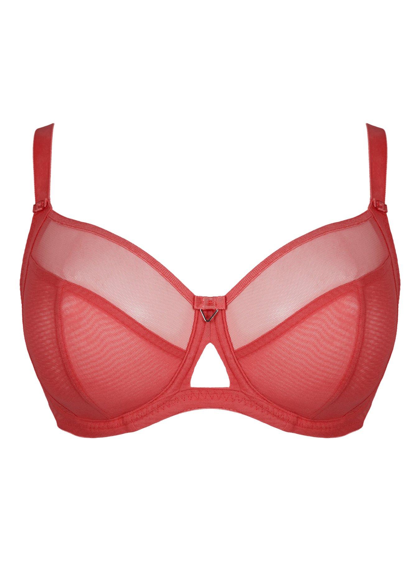 Image 5 of 5 of Curvy Kate Victory Side Support Balcony Bra - Papaya - Red