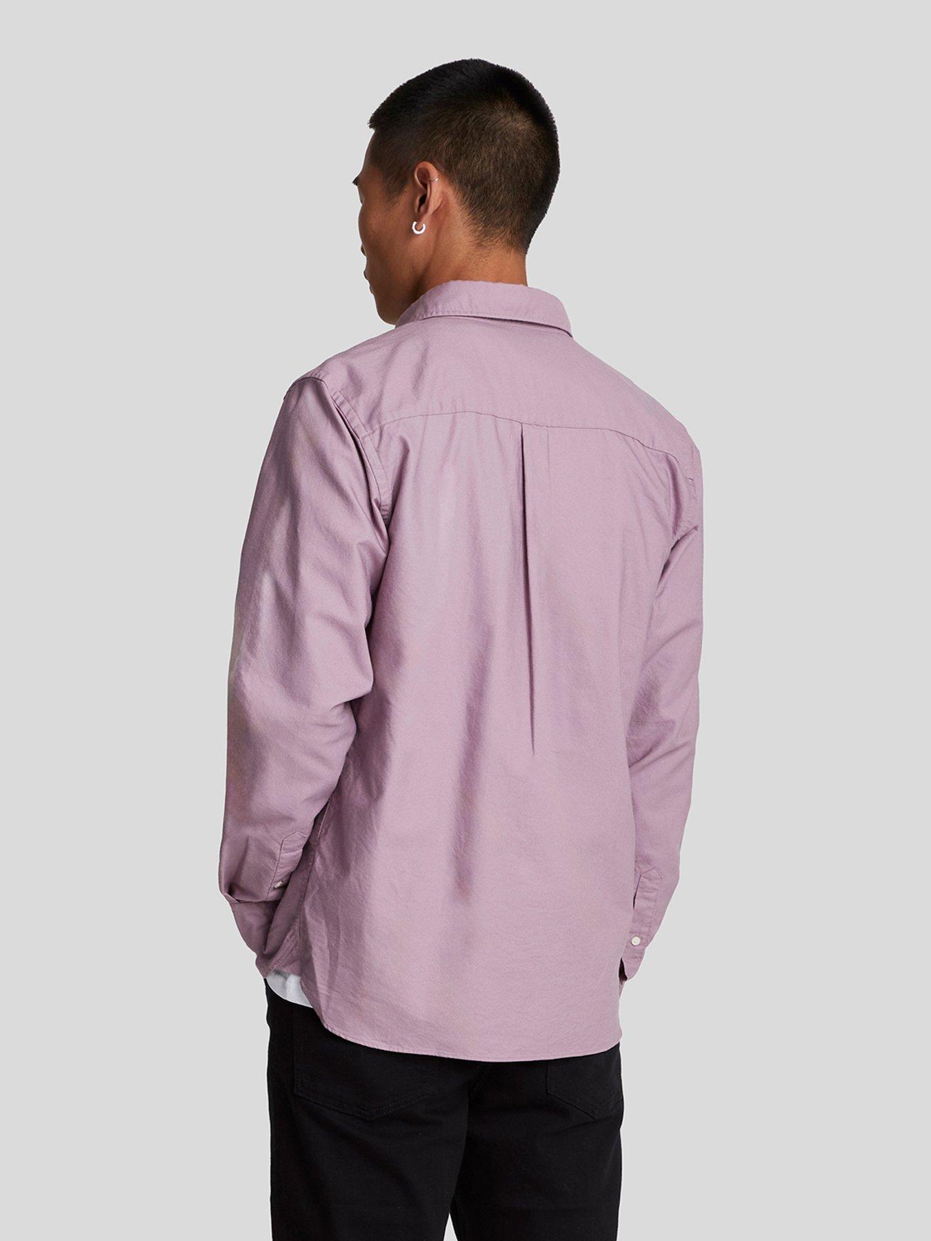 lyle-scott-lyle-amp-scott-long-sleeve-plain-regular-fit-oxford-shirt-purplestillFront