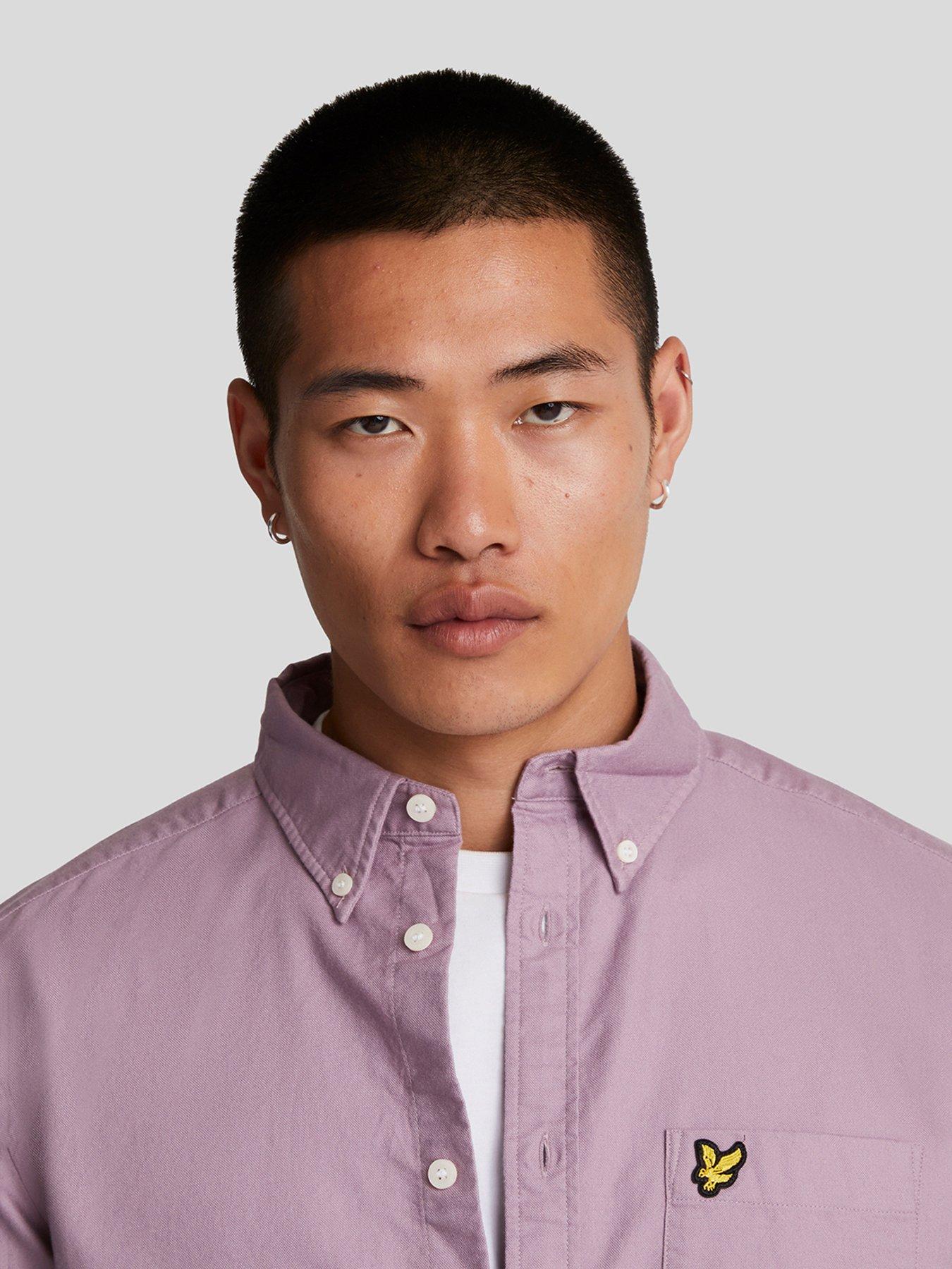 lyle-scott-lyle-amp-scott-long-sleeve-plain-regular-fit-oxford-shirt-purpleoutfit