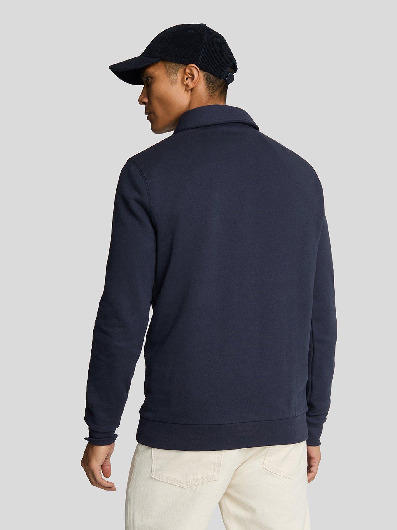 lyle-scott-lyle-amp-scott-embroidered-collared-quarter-zip-sweat-top-navystillFront