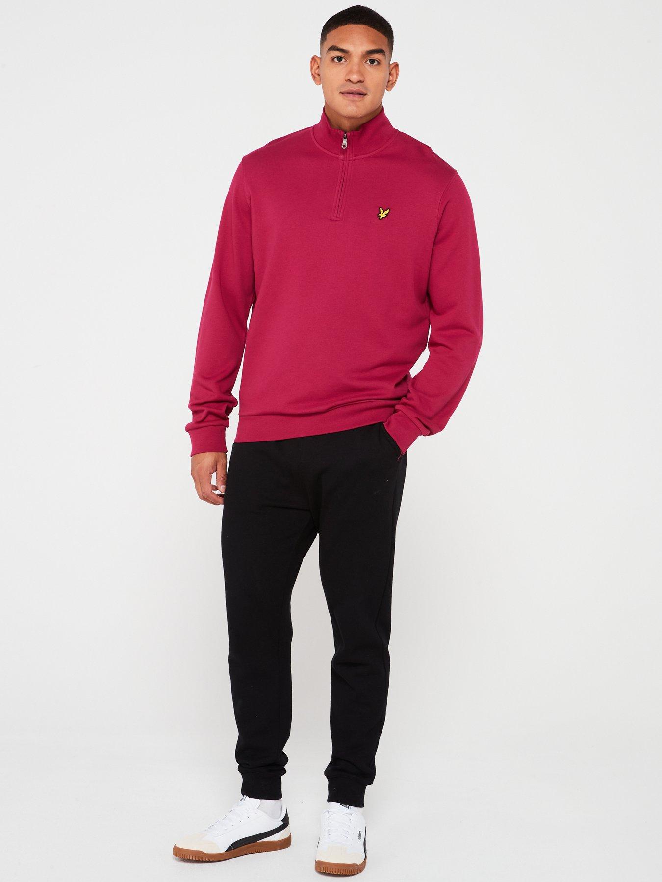 lyle-scott-loopback-quarter-zip-sweat-top-redback