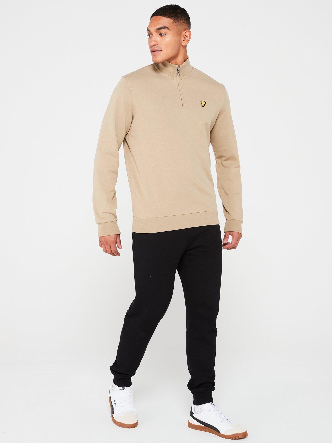 lyle-scott-lyle-amp-scott-loopback-quarter-zip-sweat-top-khakiback